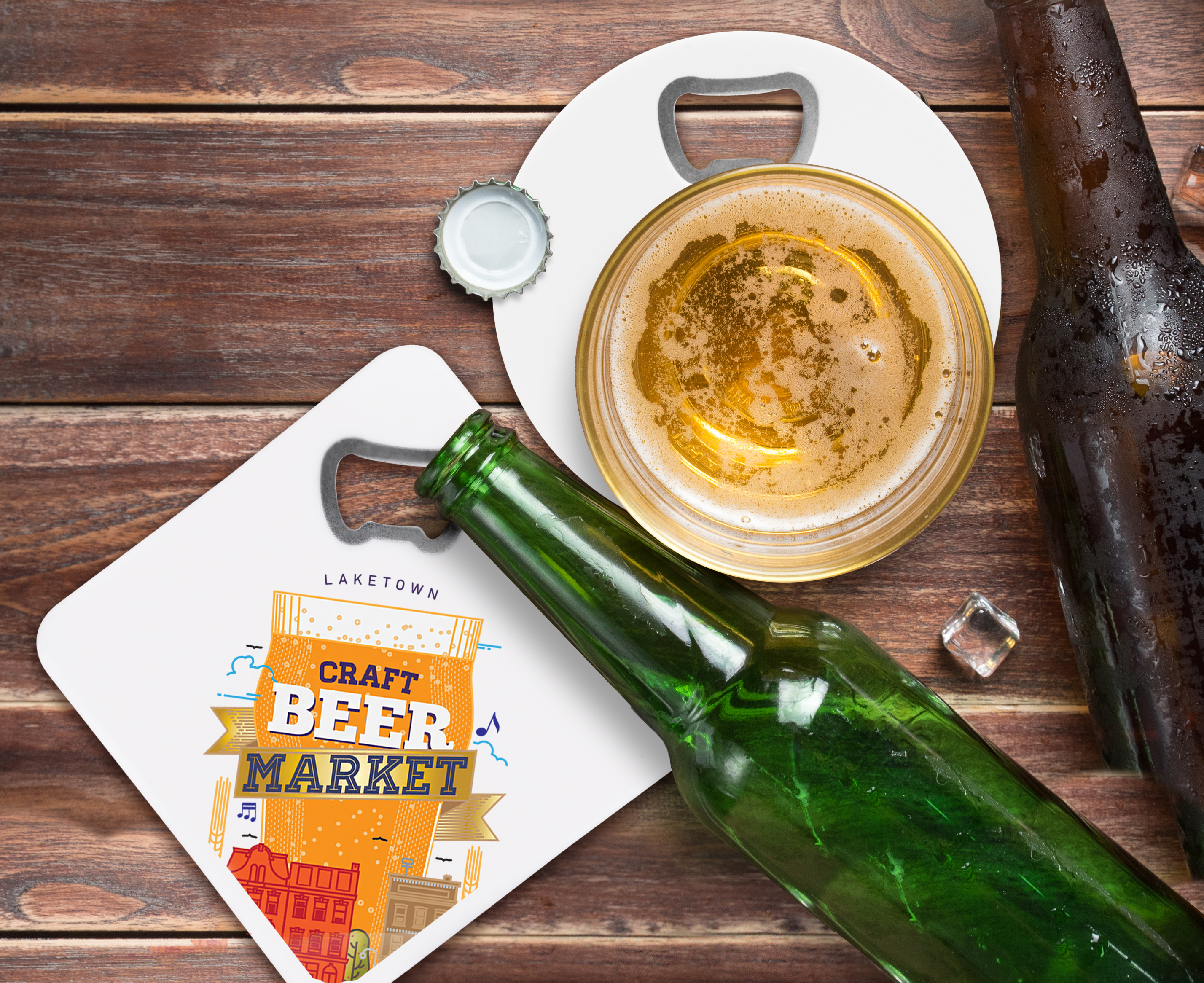 Square Bottle Opener Coaster 4