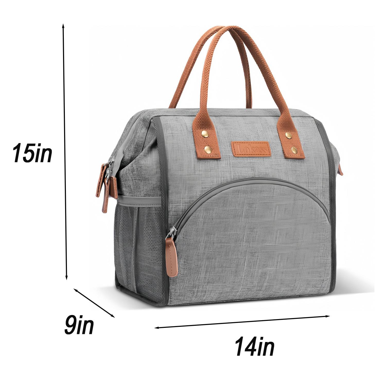 10L Wide Open Nylon Insulated Lunch Cooler Tote Bag w/Handle 1