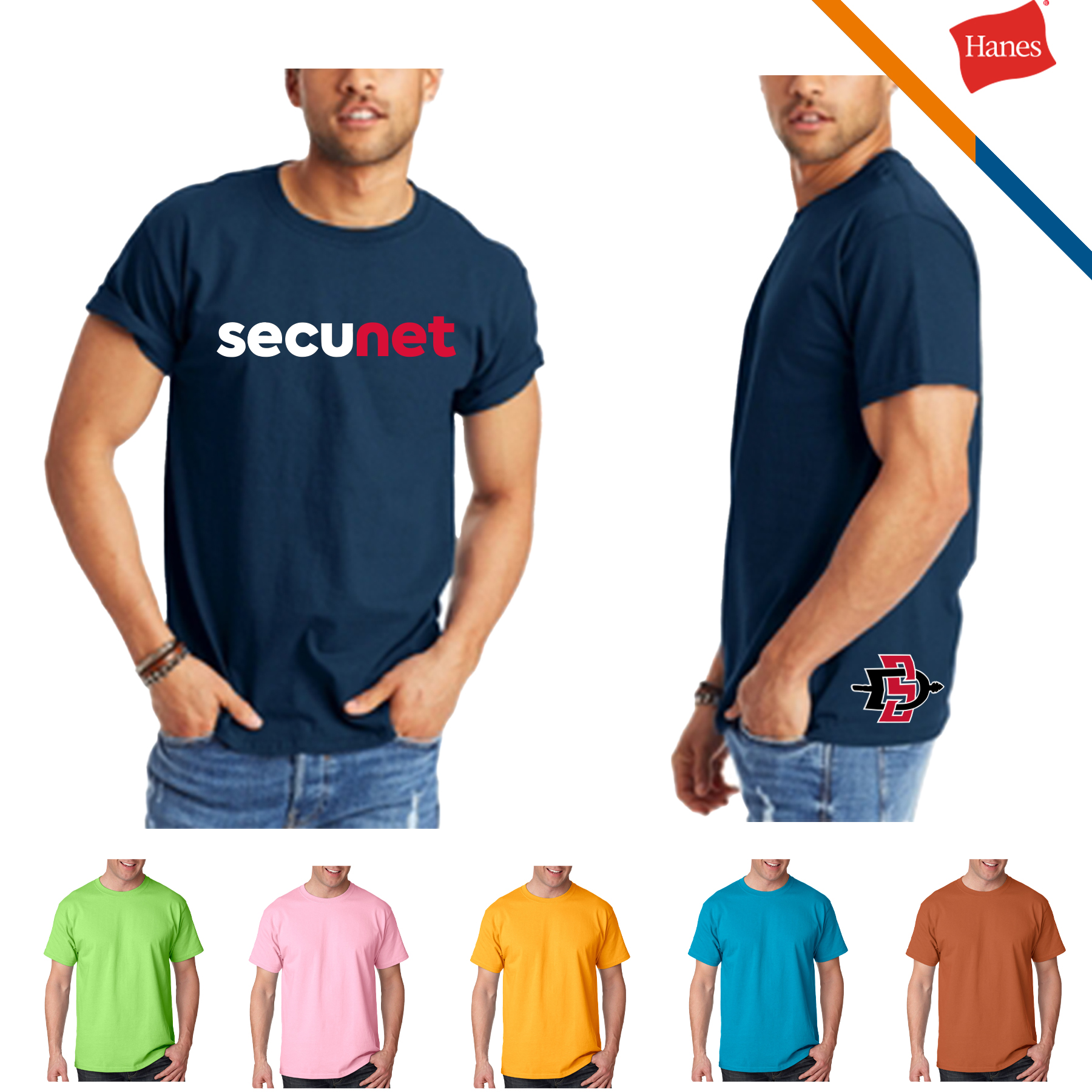 Hanes® 6.1 oz 100 % Cotton Preshrunk T-shirts 3