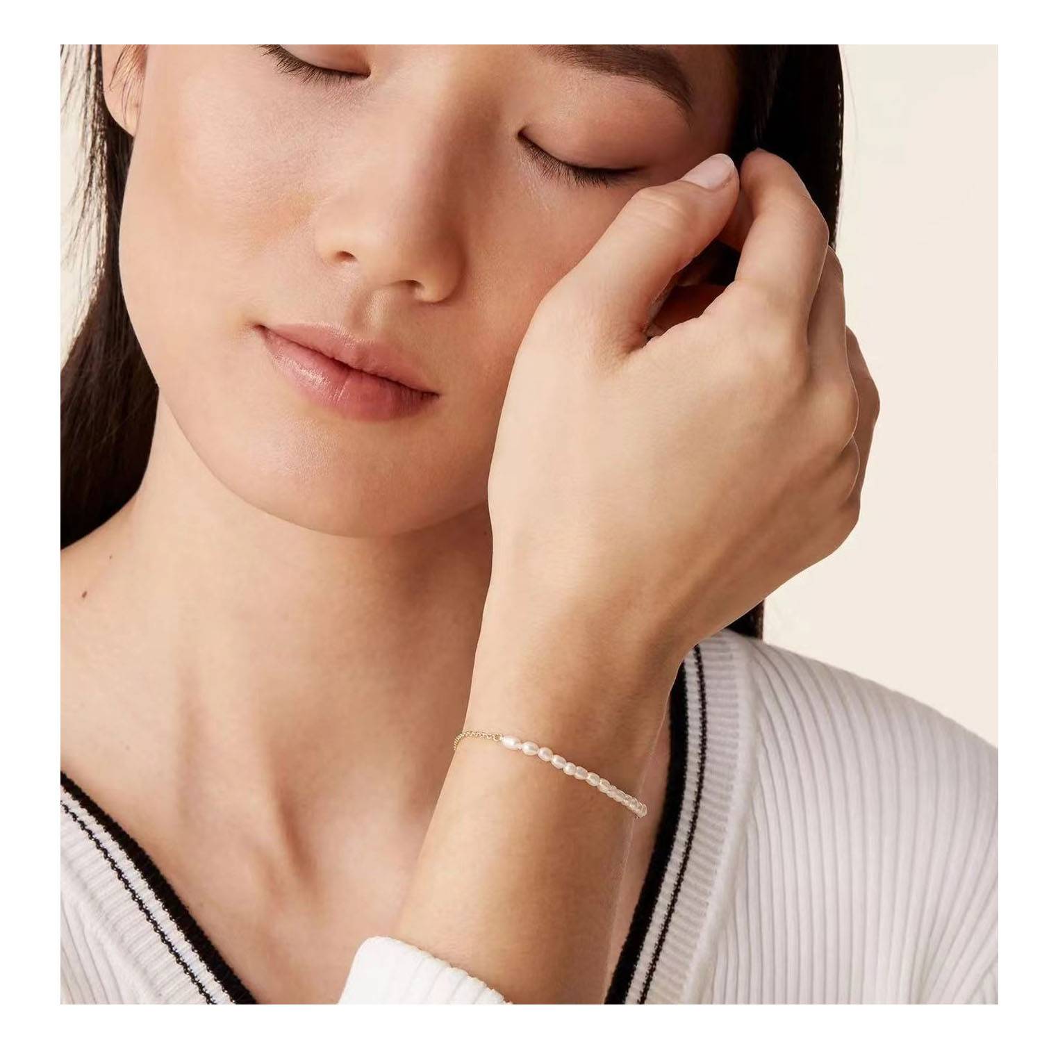 14K Gold Plated Freshwater Cultured Pearls Bracelets for Wom 5