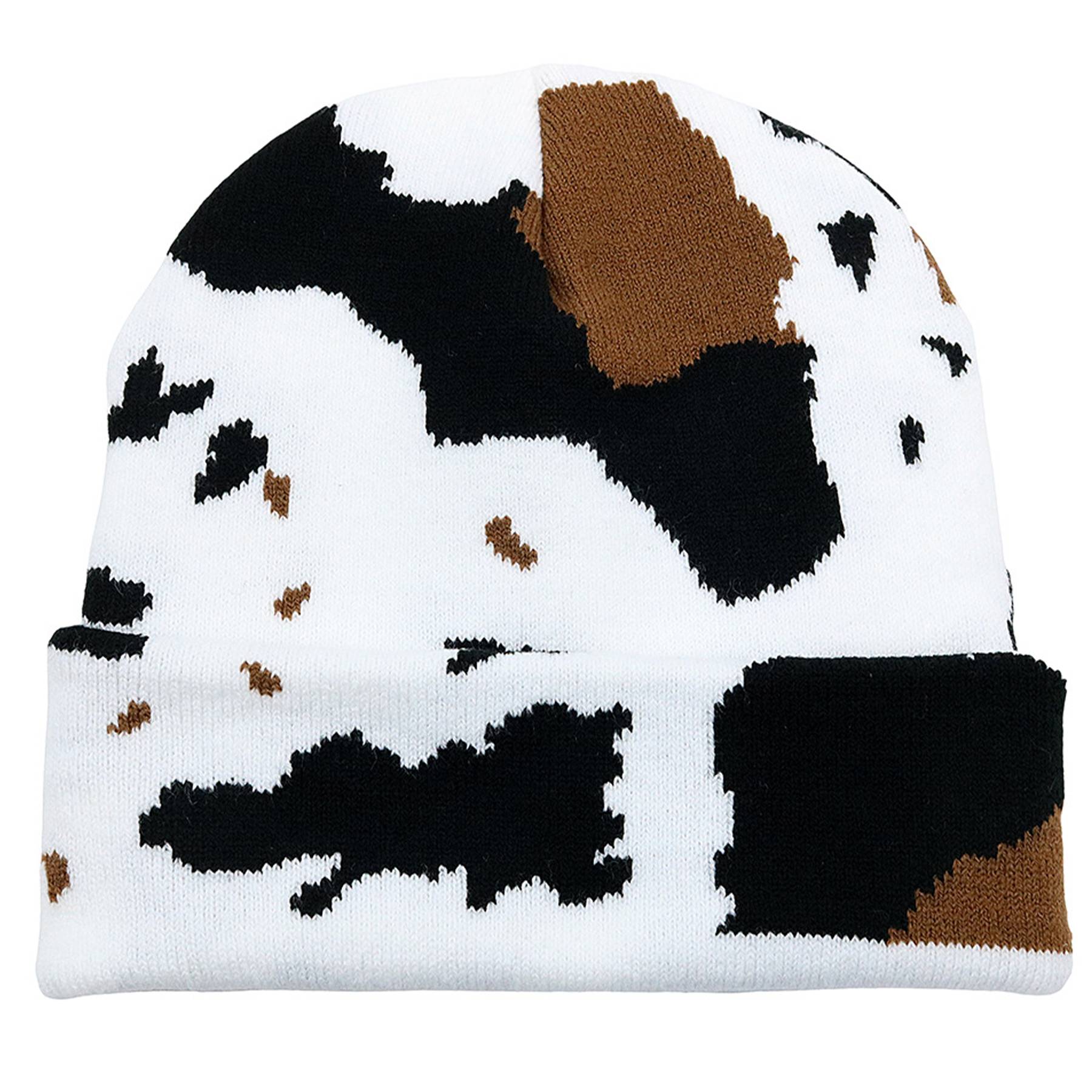 Spotted Knit Cap Cow Stripes Beanie 7