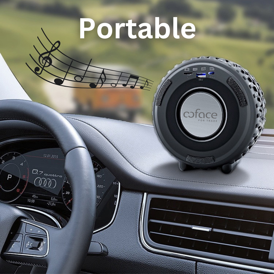 SonicWave Drive Tire-Shaped Bluetooth Speaker with LED Lights 7