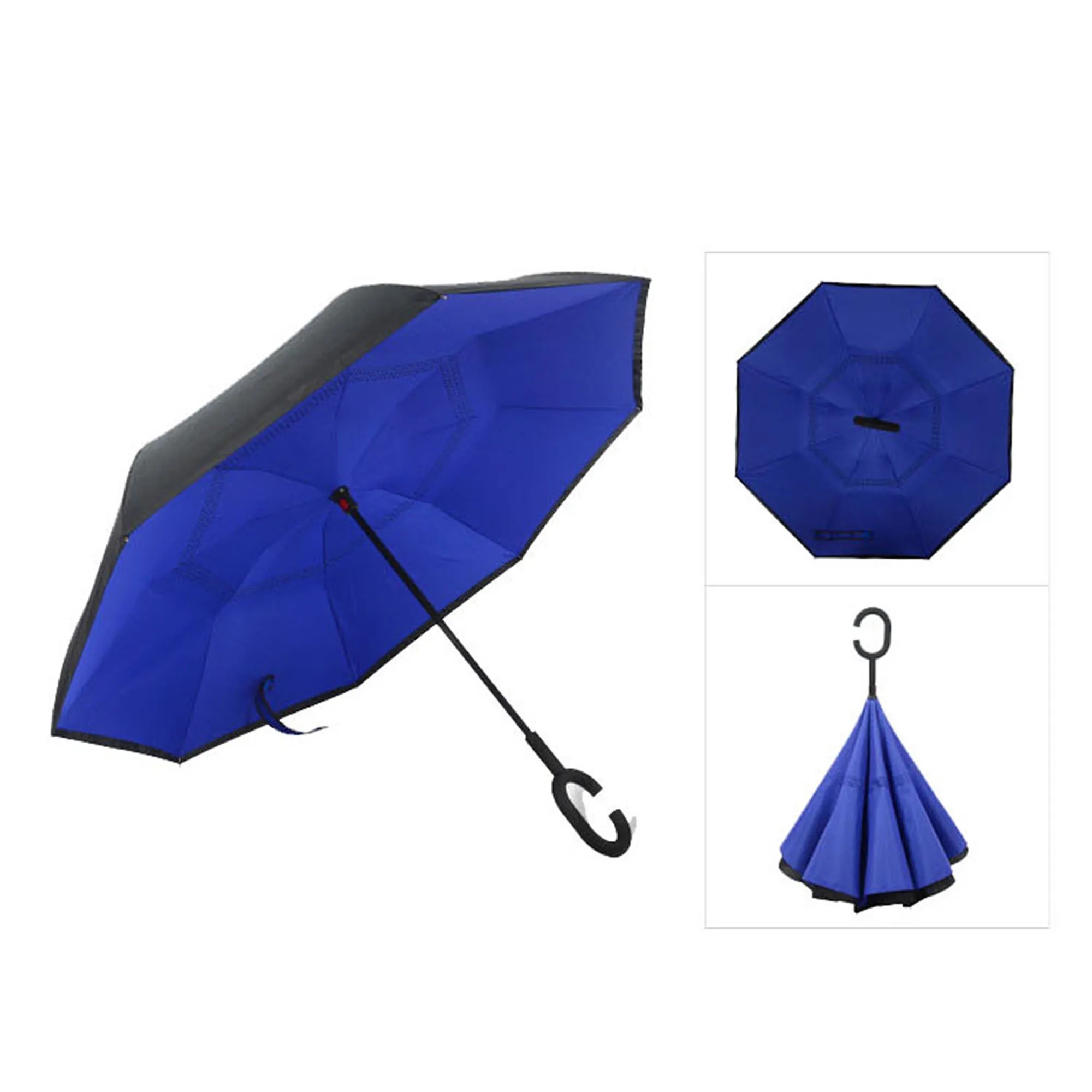 Windproof Double Layer Upside Down Car Rain Umbrella 5
