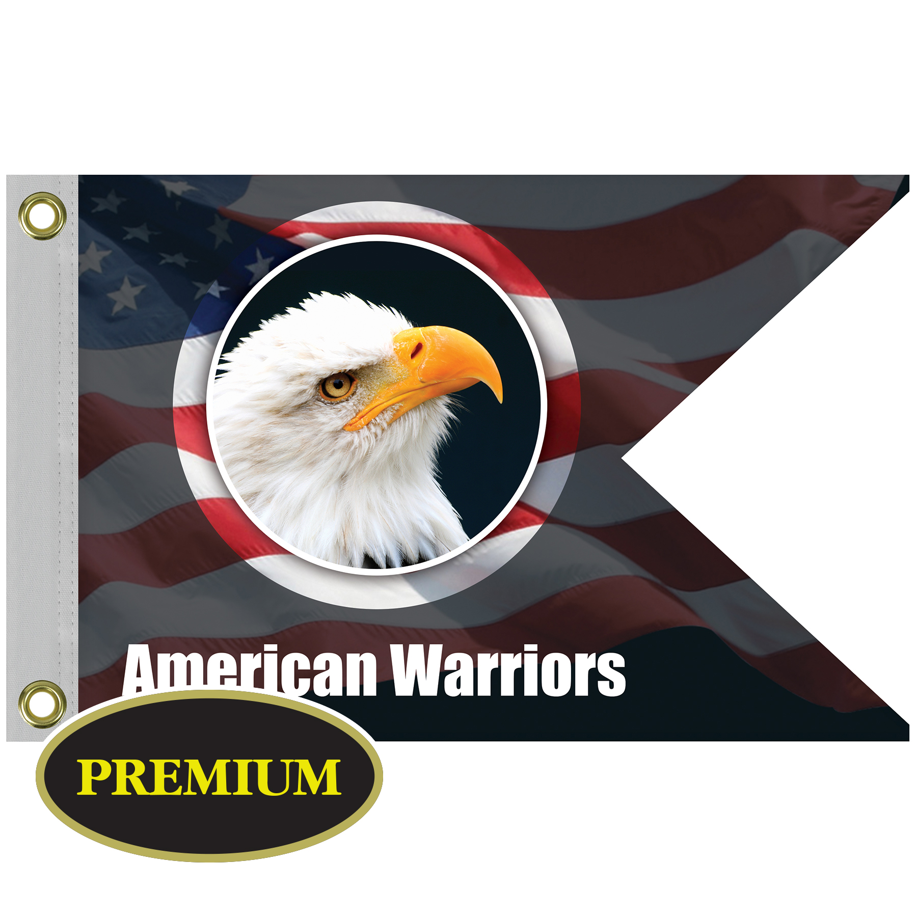 Single Reverse Knitted Polyester Guidon Boat Flag (12"x18") 12