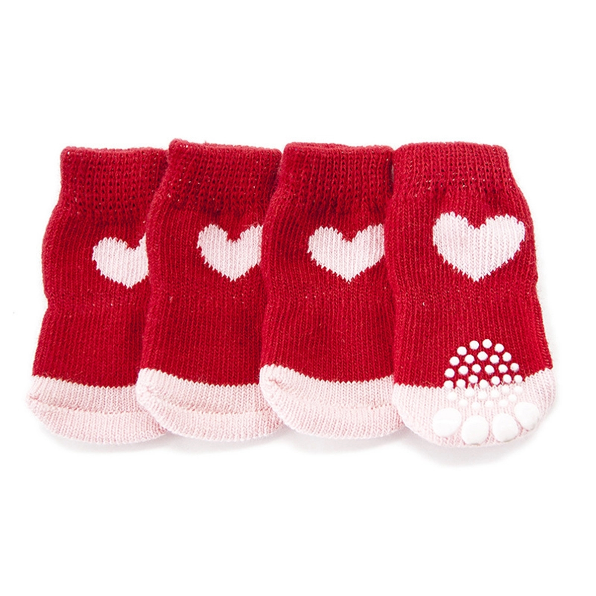 4 Pack Pet Anti-Slip Knit Dog Socks for Indoor Wear 2