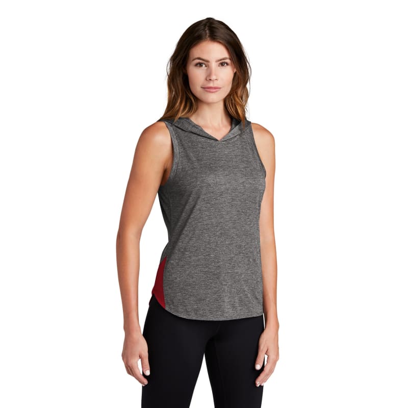 Sport-Tek Women's PosiCharge Tri-Blend Wicking Draft Hoodie Tank. 9
