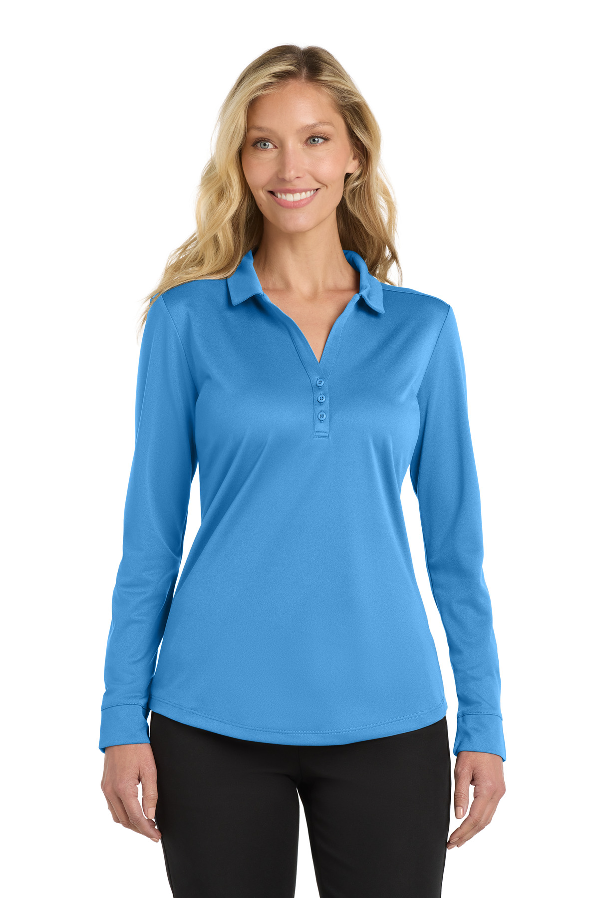 Port Authority Women's Silk Touch Performance Long Sleeve Polo. L540LS 18