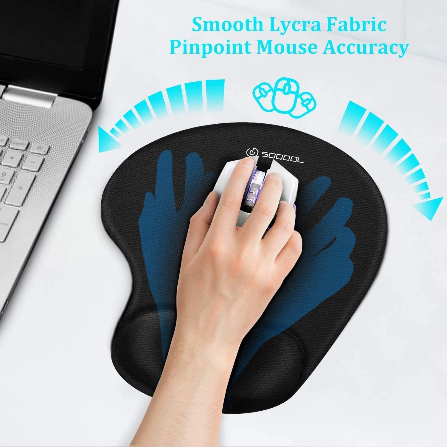 1/4" Thick Oval Mouse Pad with Gel Wrist Rest 2