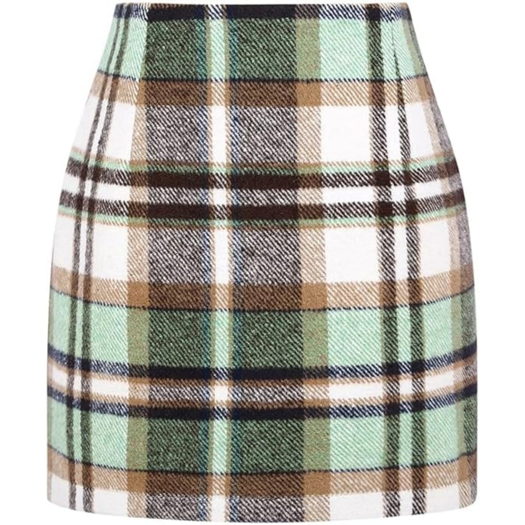 Womens Wool Plaid Mini Skirt 24