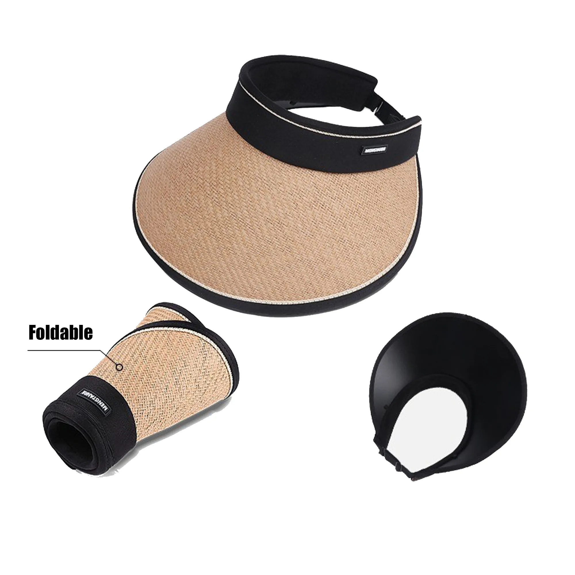 Folding Braided Straw Visor 2