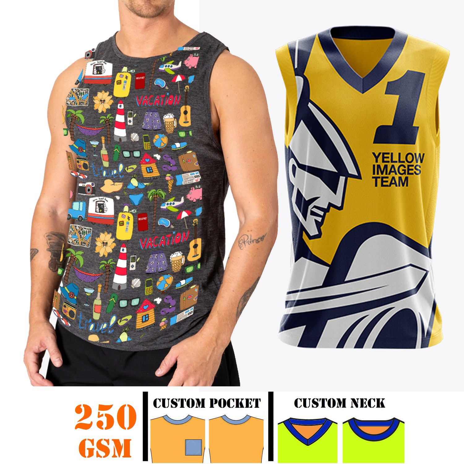 Unisex 250 GSM Comfort Fleece Soft & Wrinkle Resistance winter Tanks 3