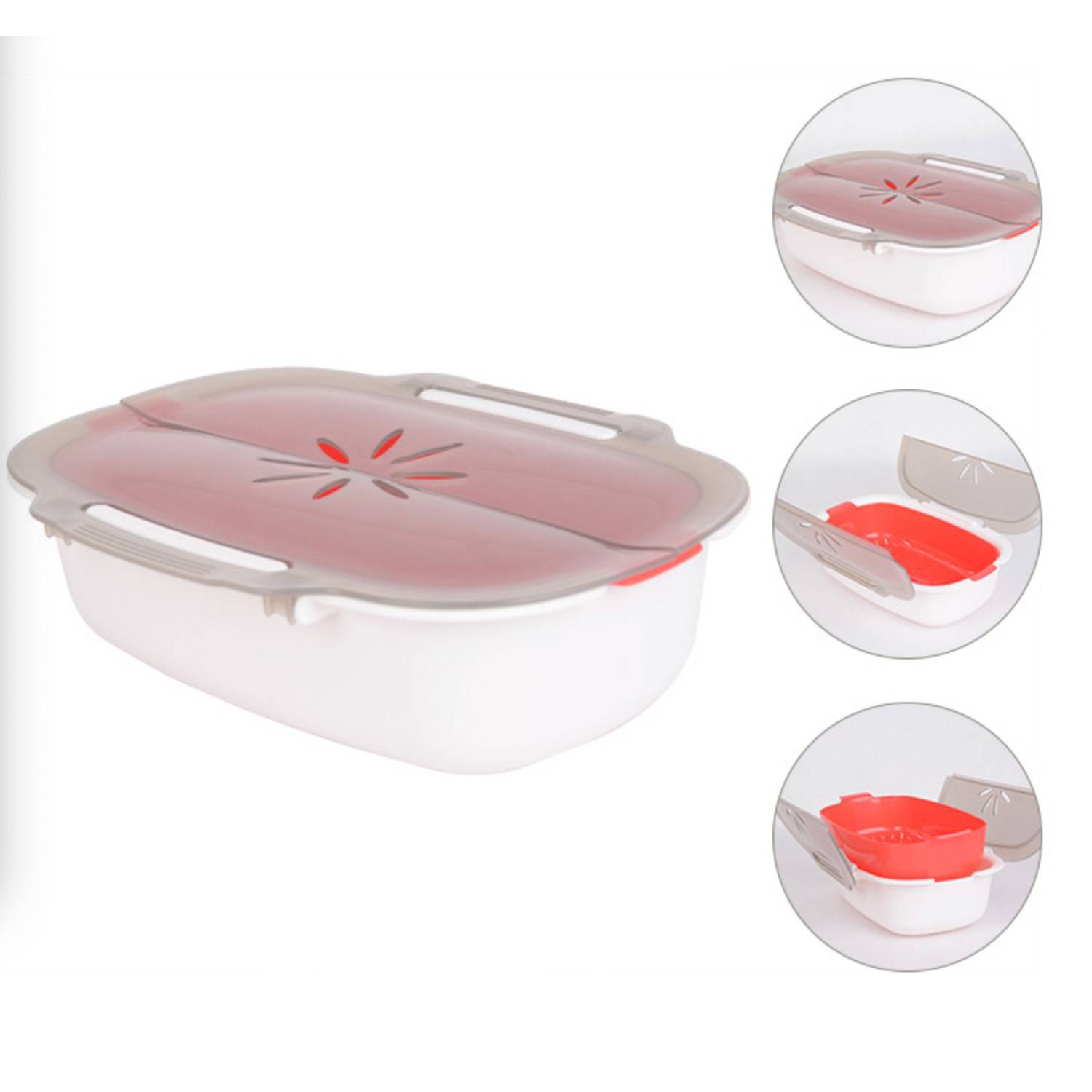 Polypropylene Kitchen microwave steamer 3