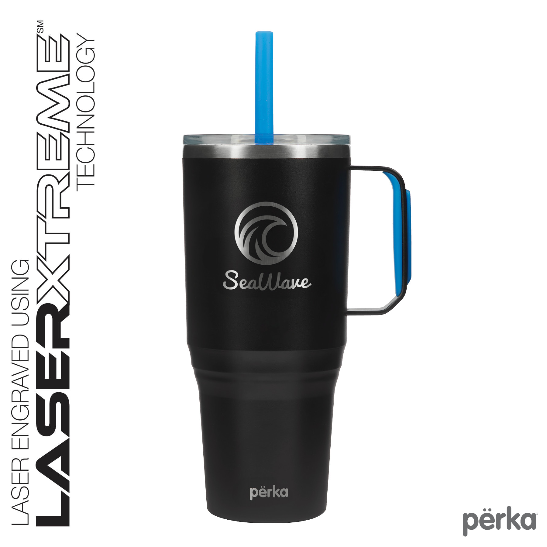 Perka® Portofino 36 oz. Double Wall Recycled Stainless Steel Travel Mug 7