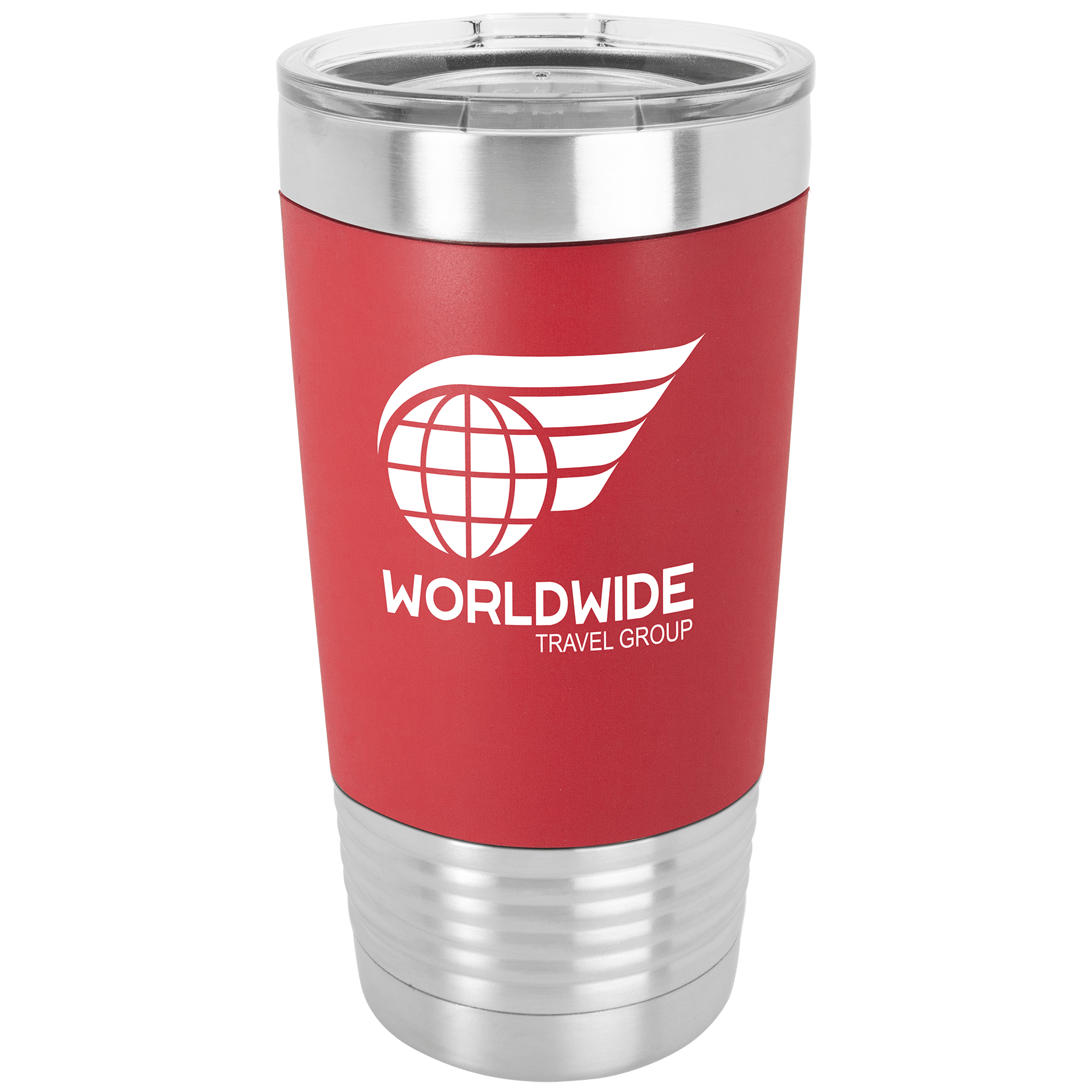20 Oz. Black/White Tumbler With Silicone Grip And Clear Lid 4