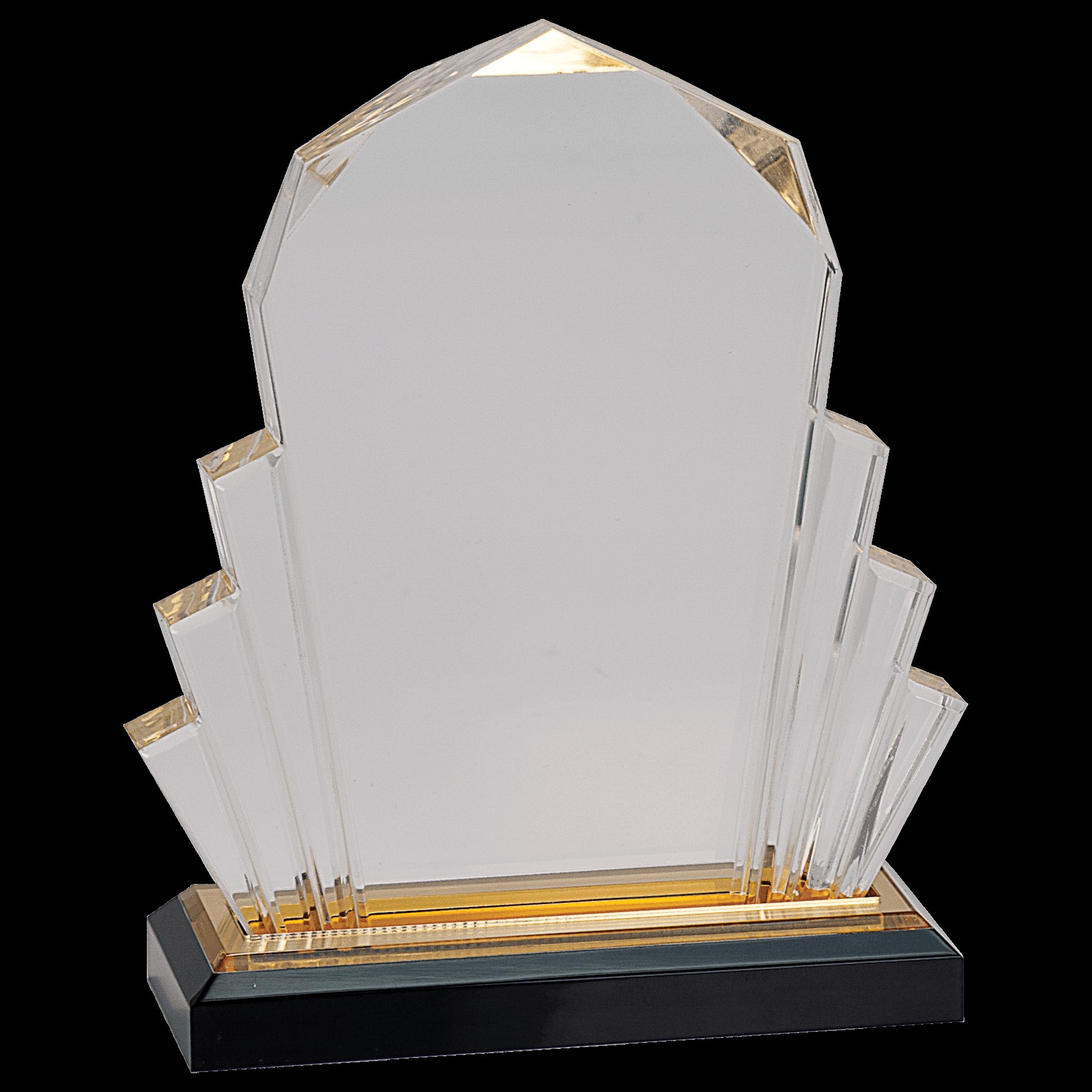 6" X8"GOLDFACETEDACRYLIC TROPHY 2