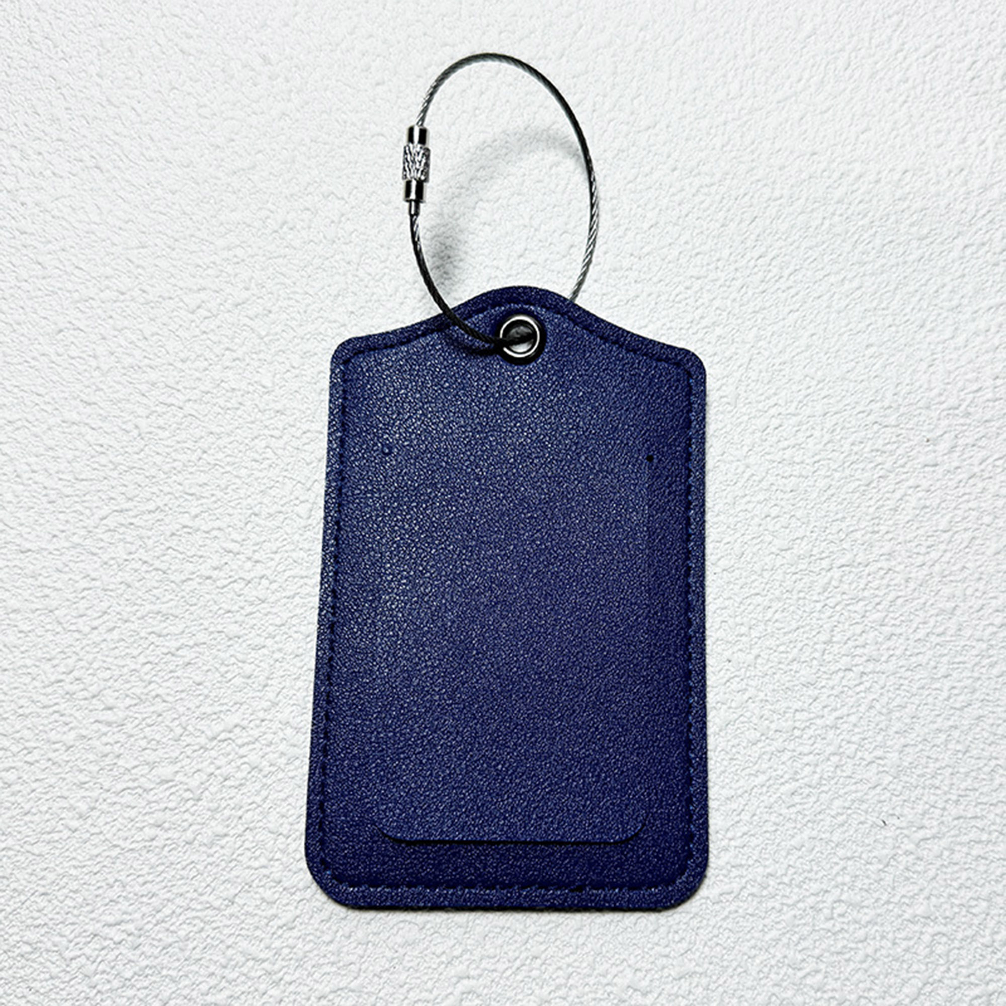 Premium PU Leather Luggage Tags with Stainless Steel Loop 2
