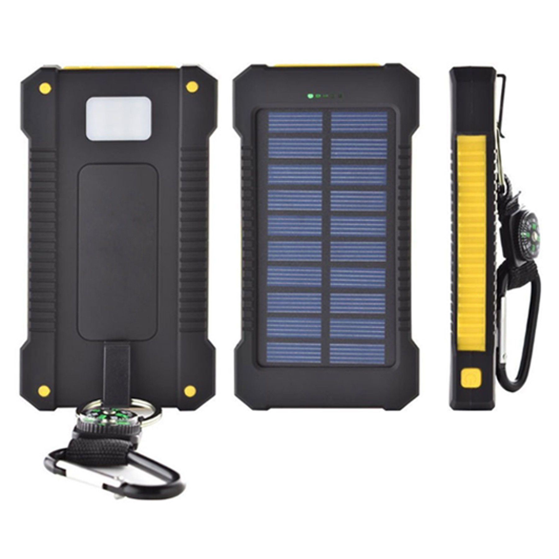 10000Mah Solar Power Bank Flashlight W/ Compass 7