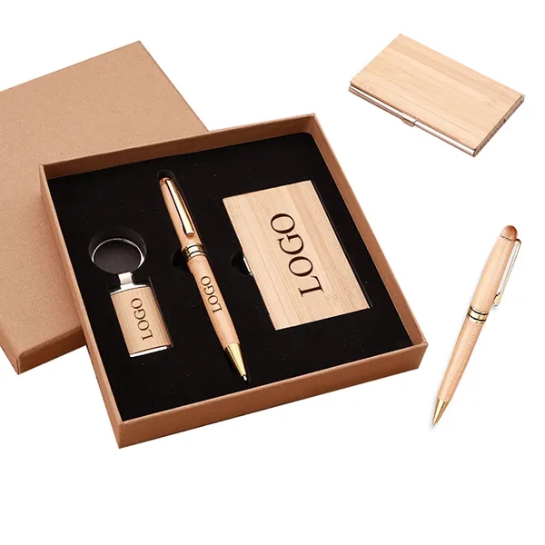 3 in 1 Bmboo business card & pen gift set 1