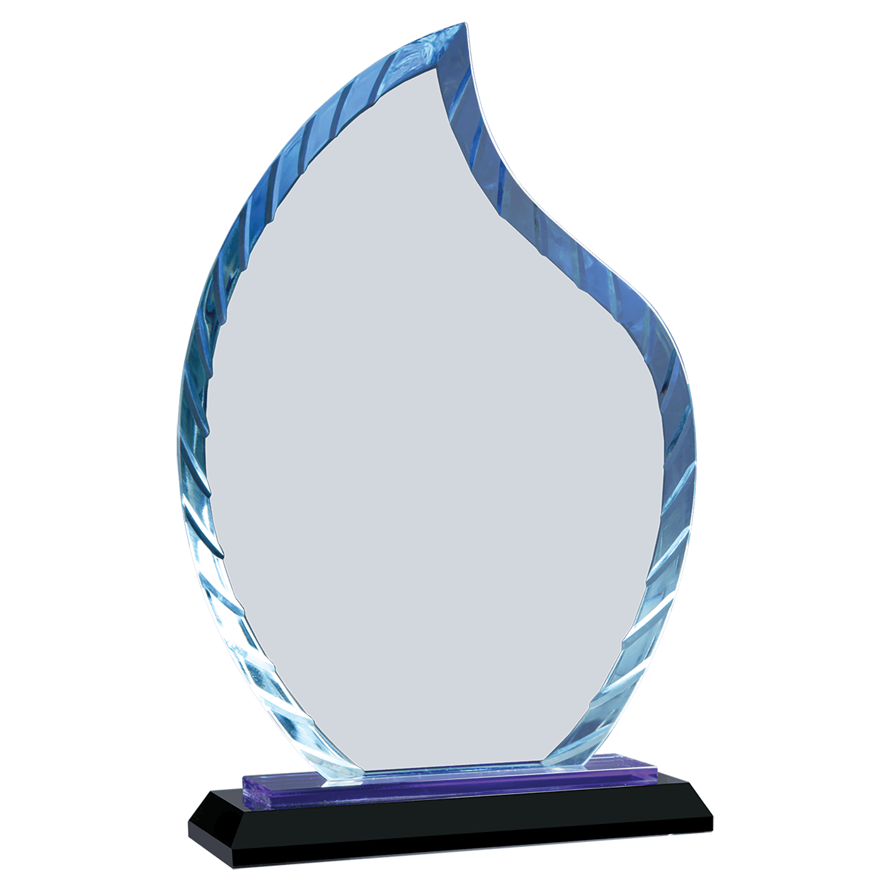 9 1/2" Blue Flame Accent Glass on Black Base 3