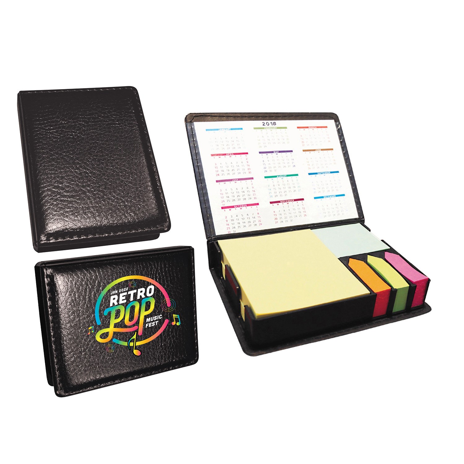 Leatherette Flip-Top Calendar Box with Sticky Sheets (CLOSEOUT) 5