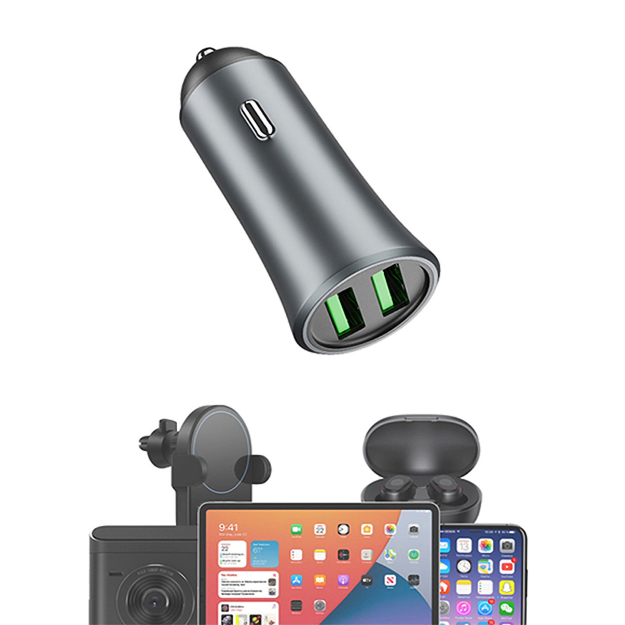 Dual Port USB Car Charger 2