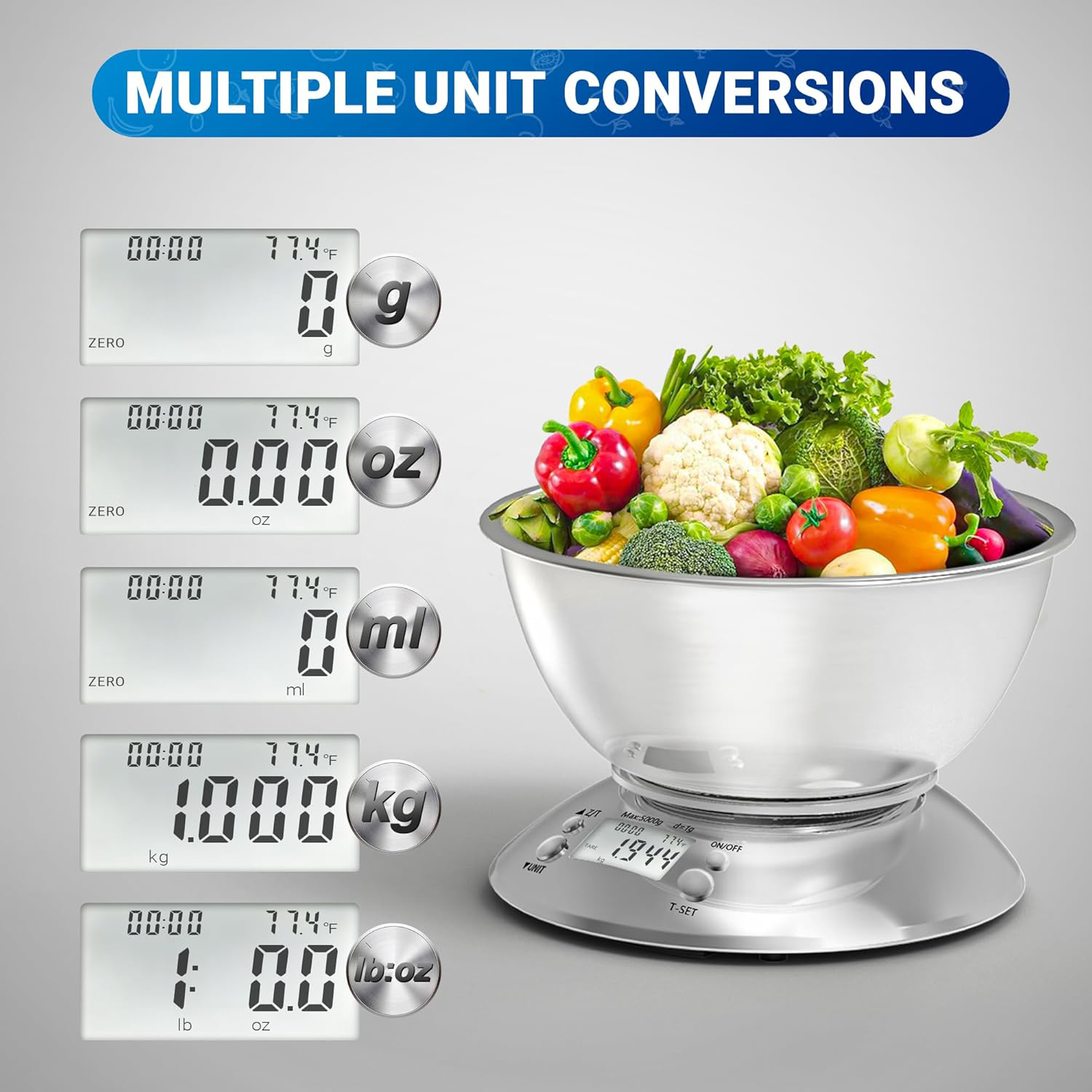 Food Kitchen Scale With Bowl 5