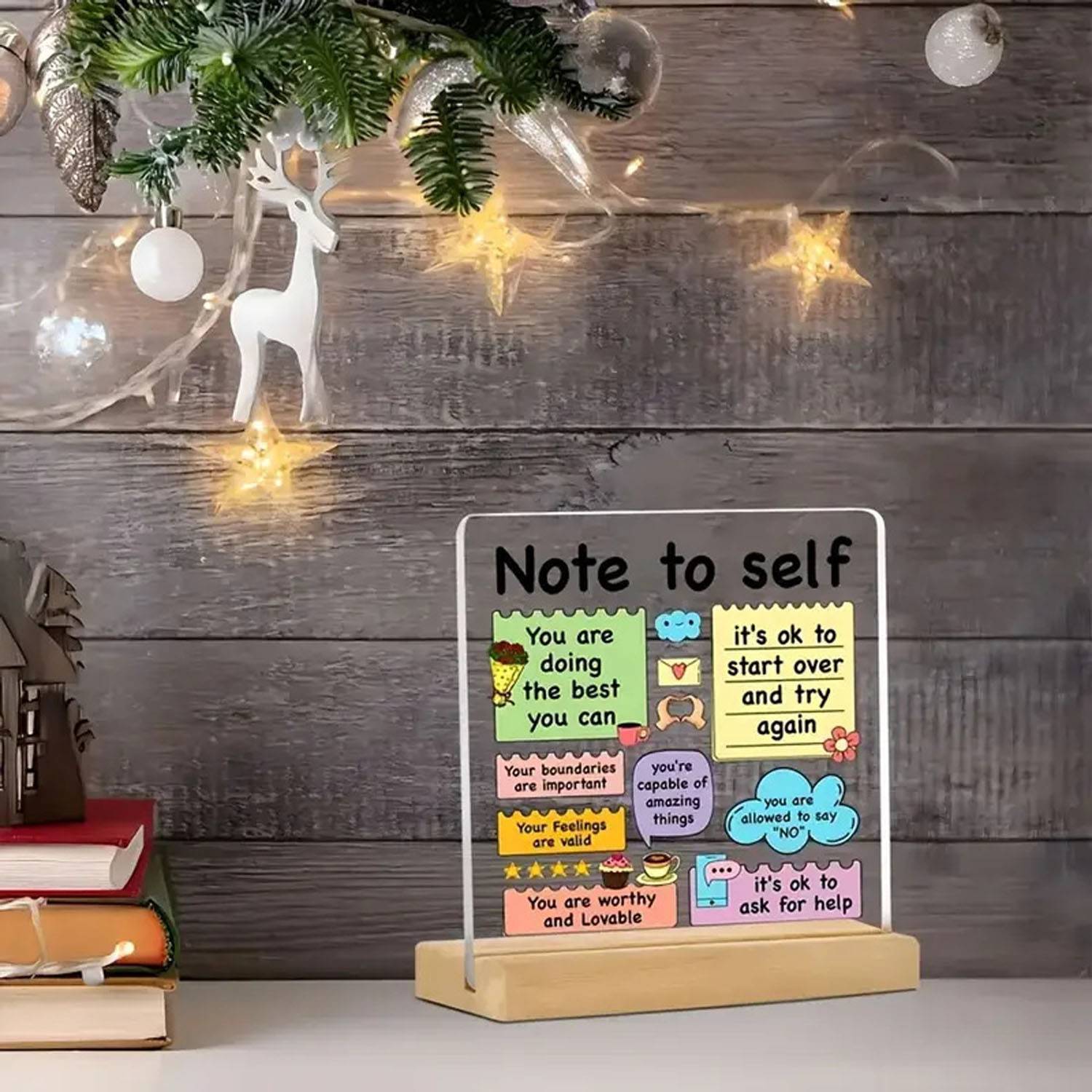 Sturdy Wooden Base Clear Acrylic Desk Sign 2