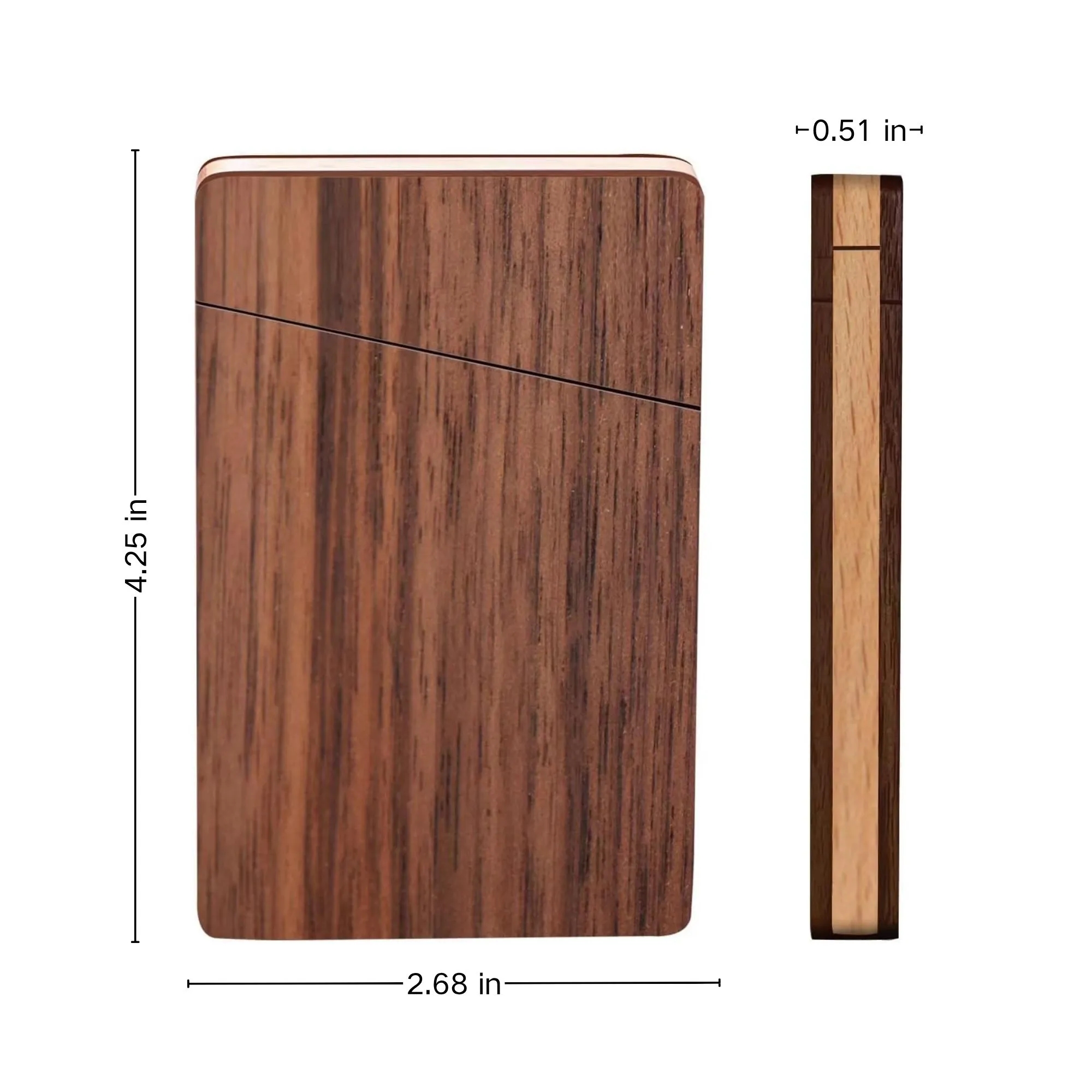Portable Business Solid Wood Ultra Thin Card Case 3