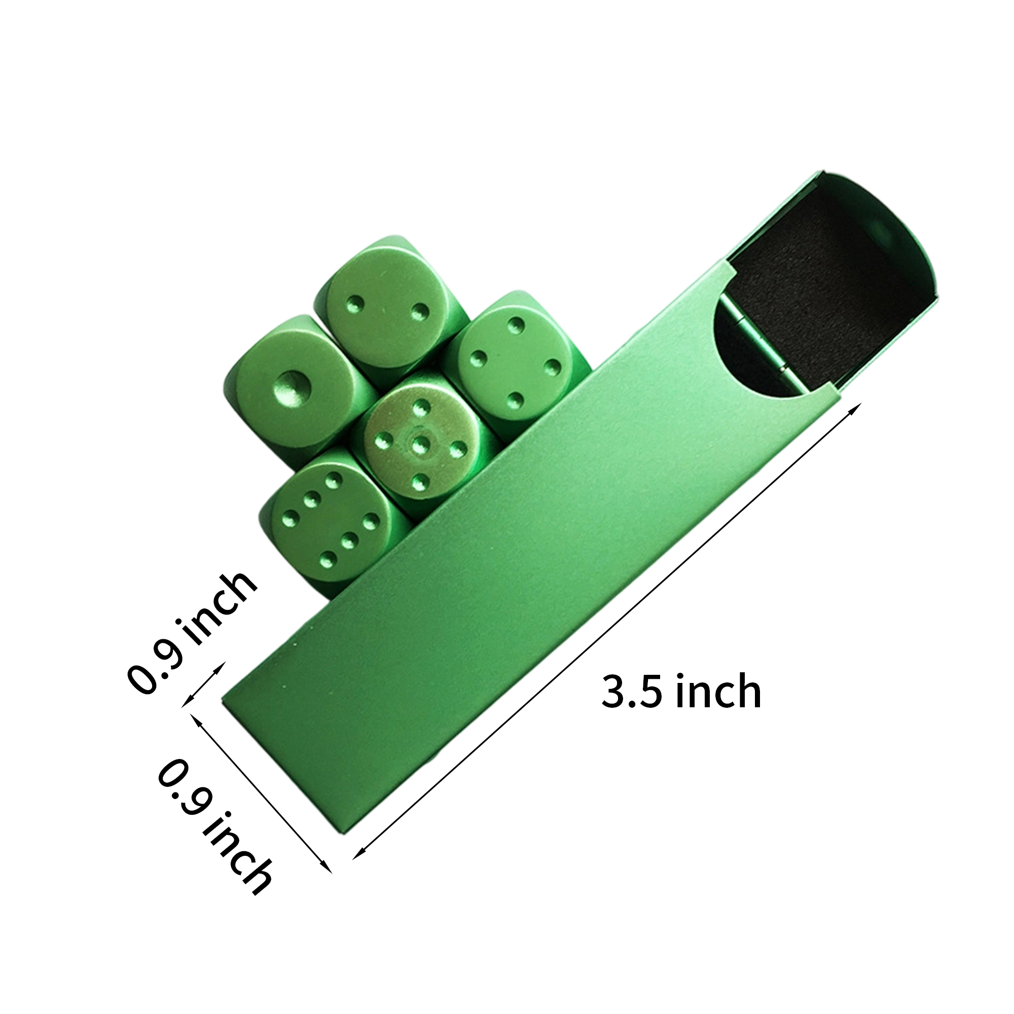 Aluminum Alloy Gaming Dice Set With Metal Case Five Piece 8