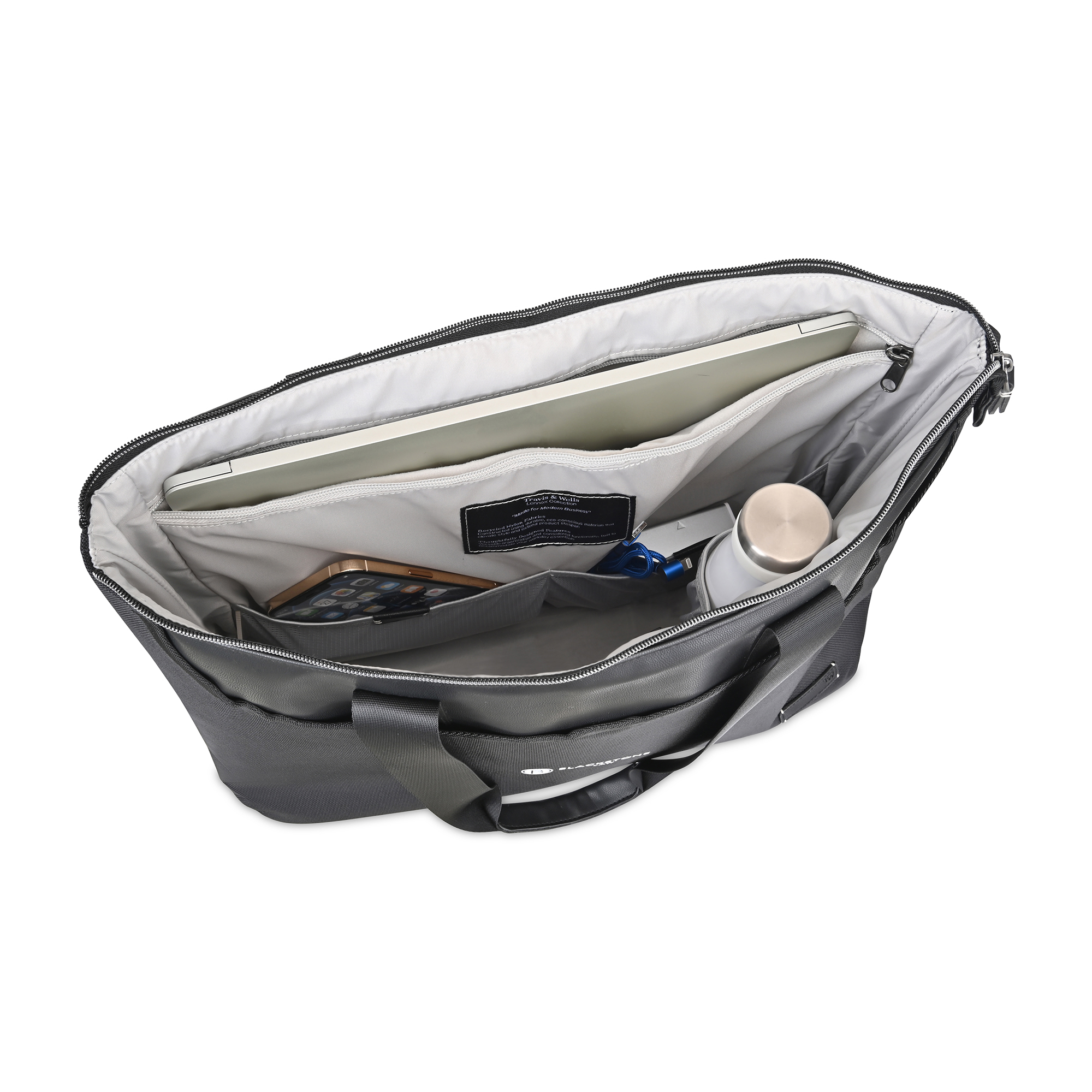 Travis & Wells® Lennox Recycled Nylon Laptop Tote 12