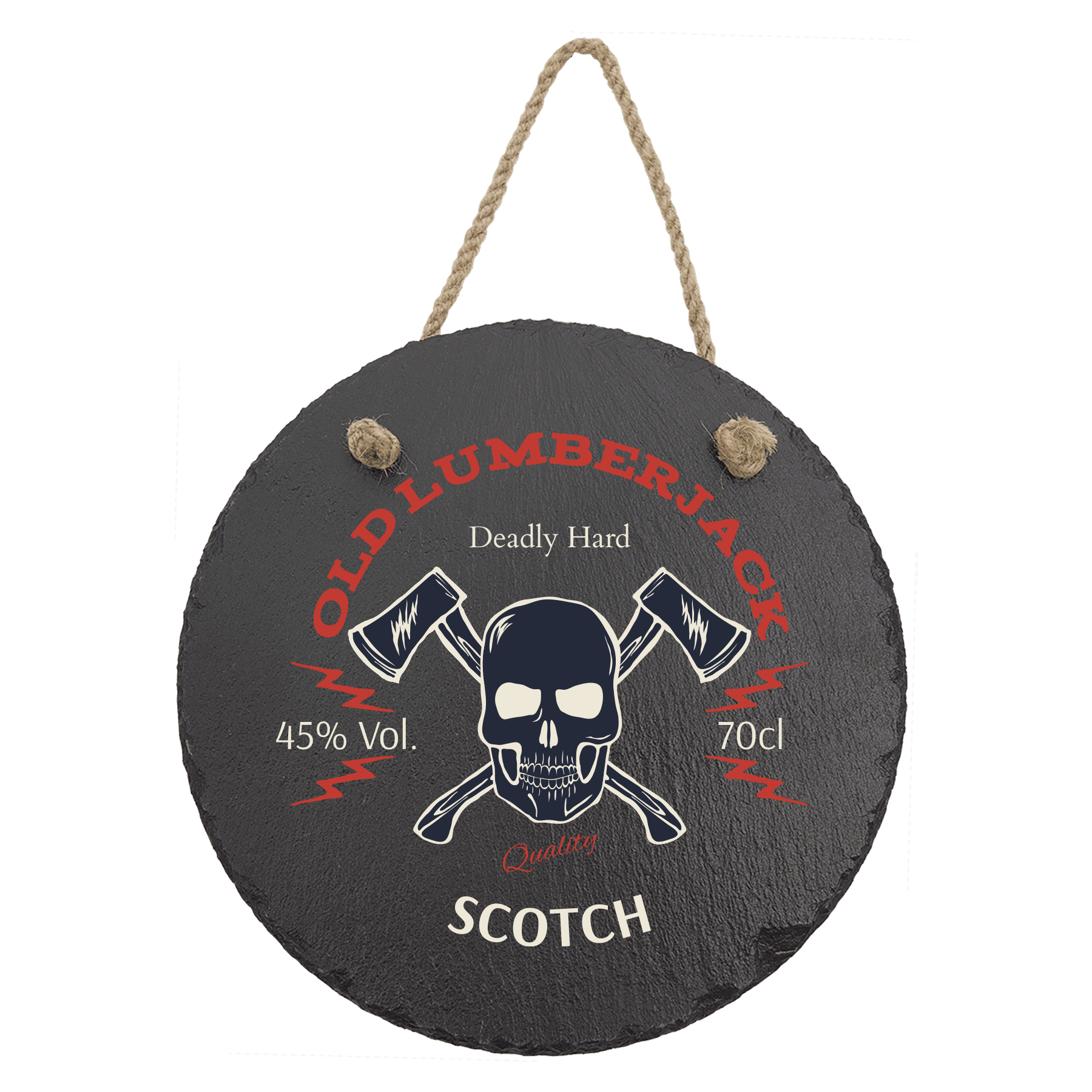 7 3/4" Round Slate Decor with Hanger String 2