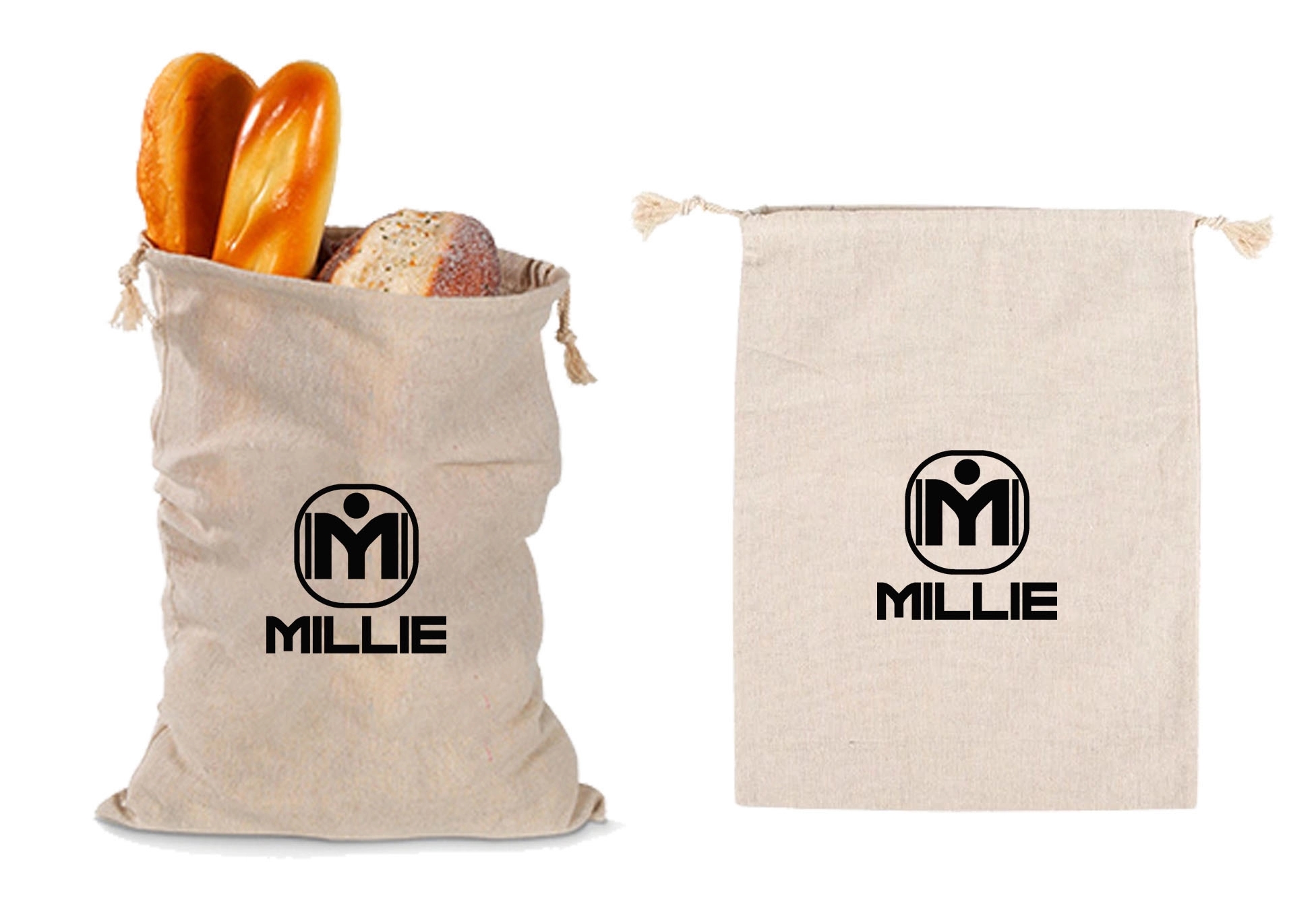 Resuable Cotton Drawstring Bread Bag 1