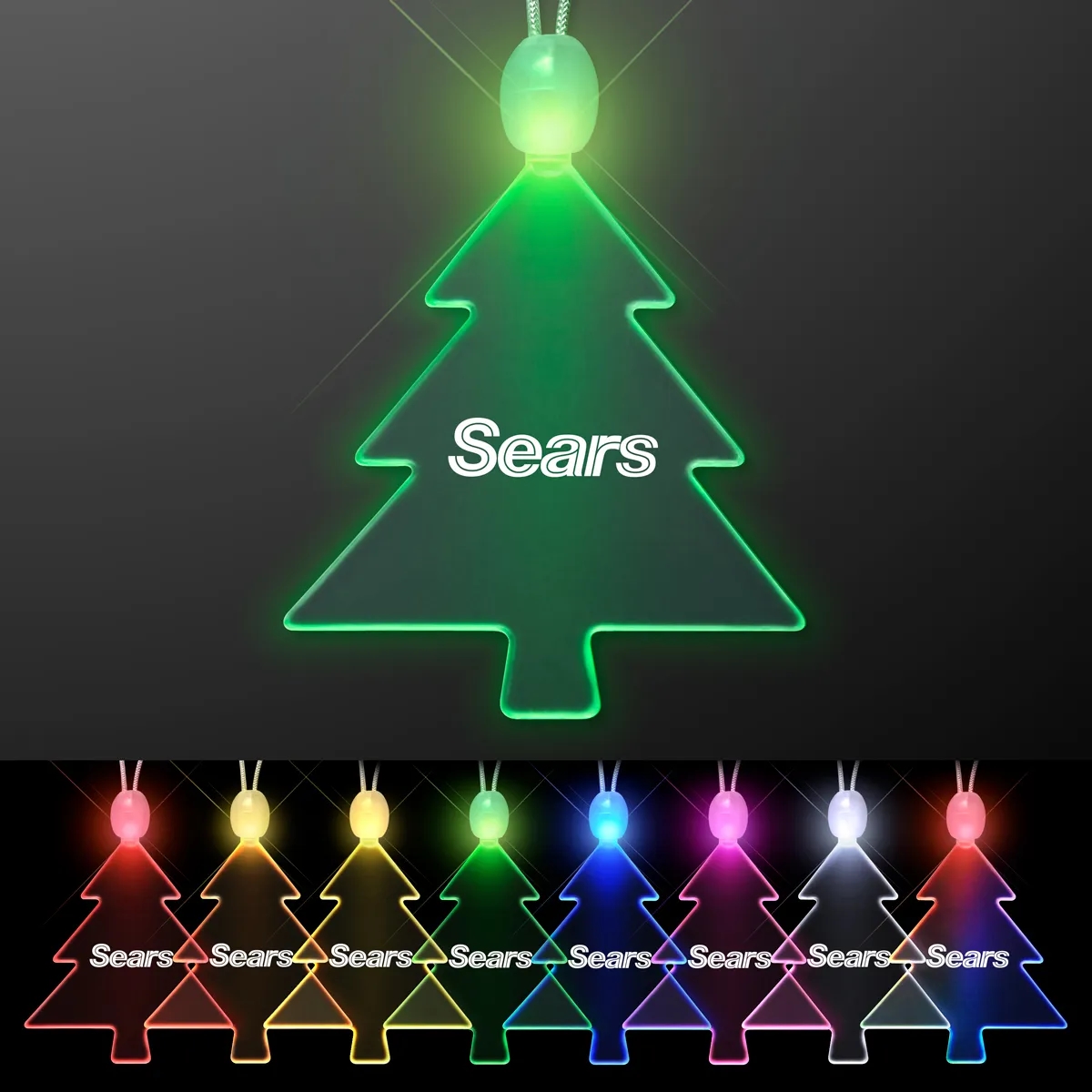 Acrylic Christmas Tree Shape Necklace with LED 3
