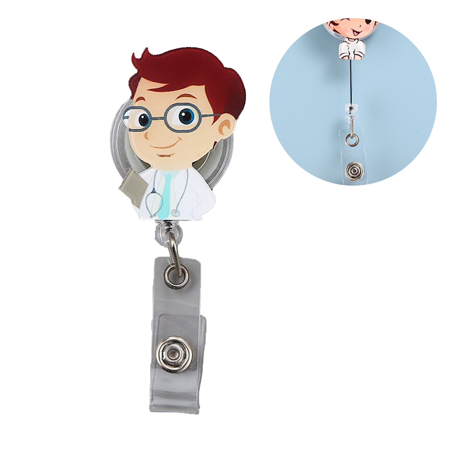 Custom Shape Retractable Acrylic Badge Reel Holder 6
