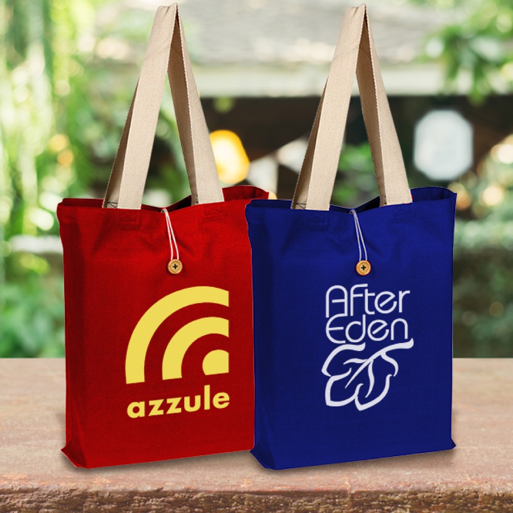 Colorful Canvas Button Tote, custom tote bag with logo imprint 6