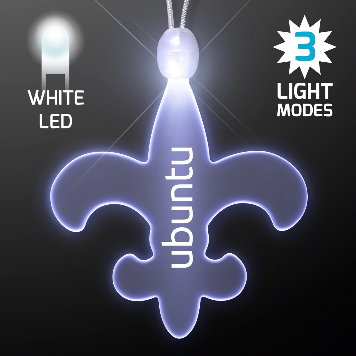 Light Up Fleur de Lis Acrylic Necklace with LEDs 5