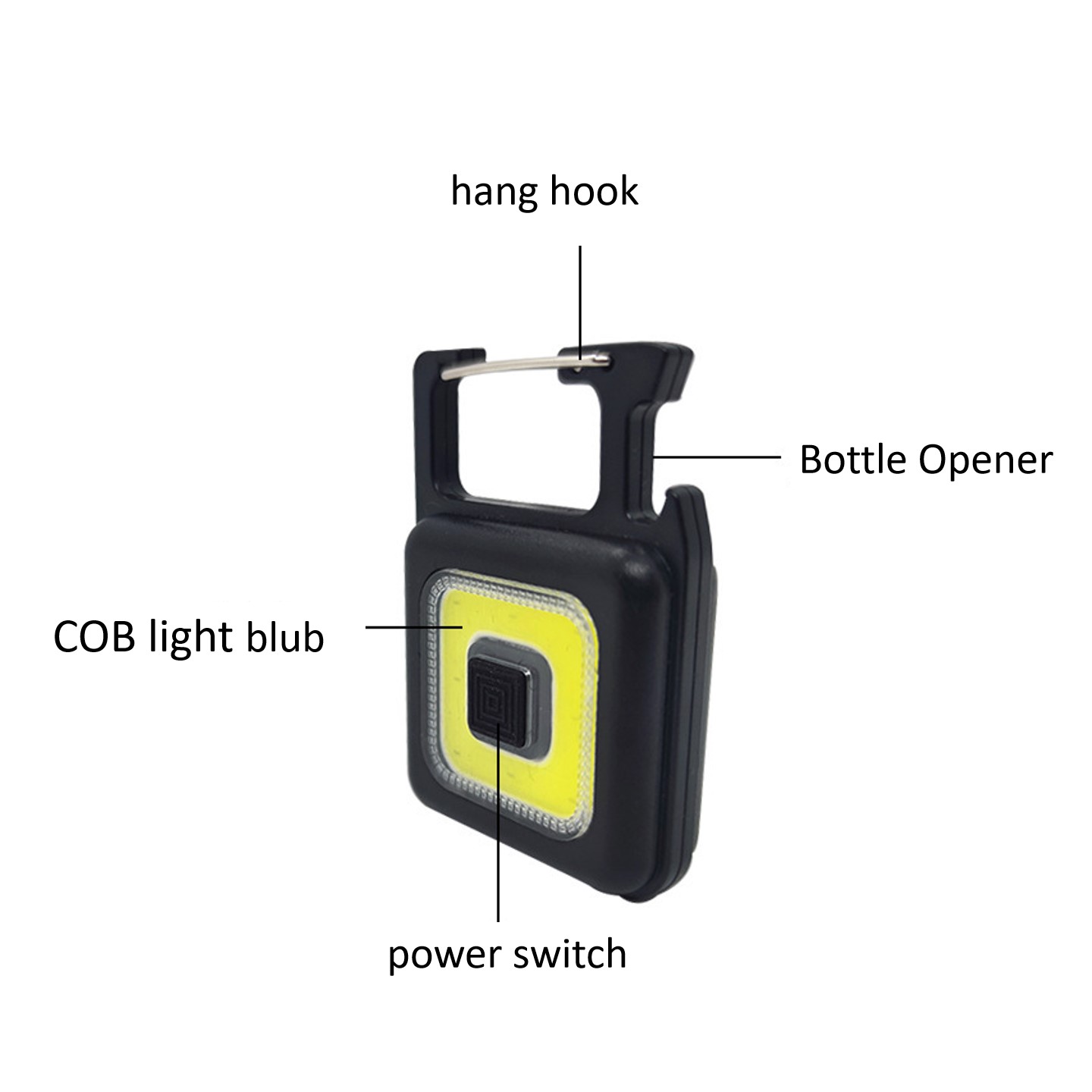 COB Carabiners flashlight/Pocket Torch Lamp with bottle opener 4