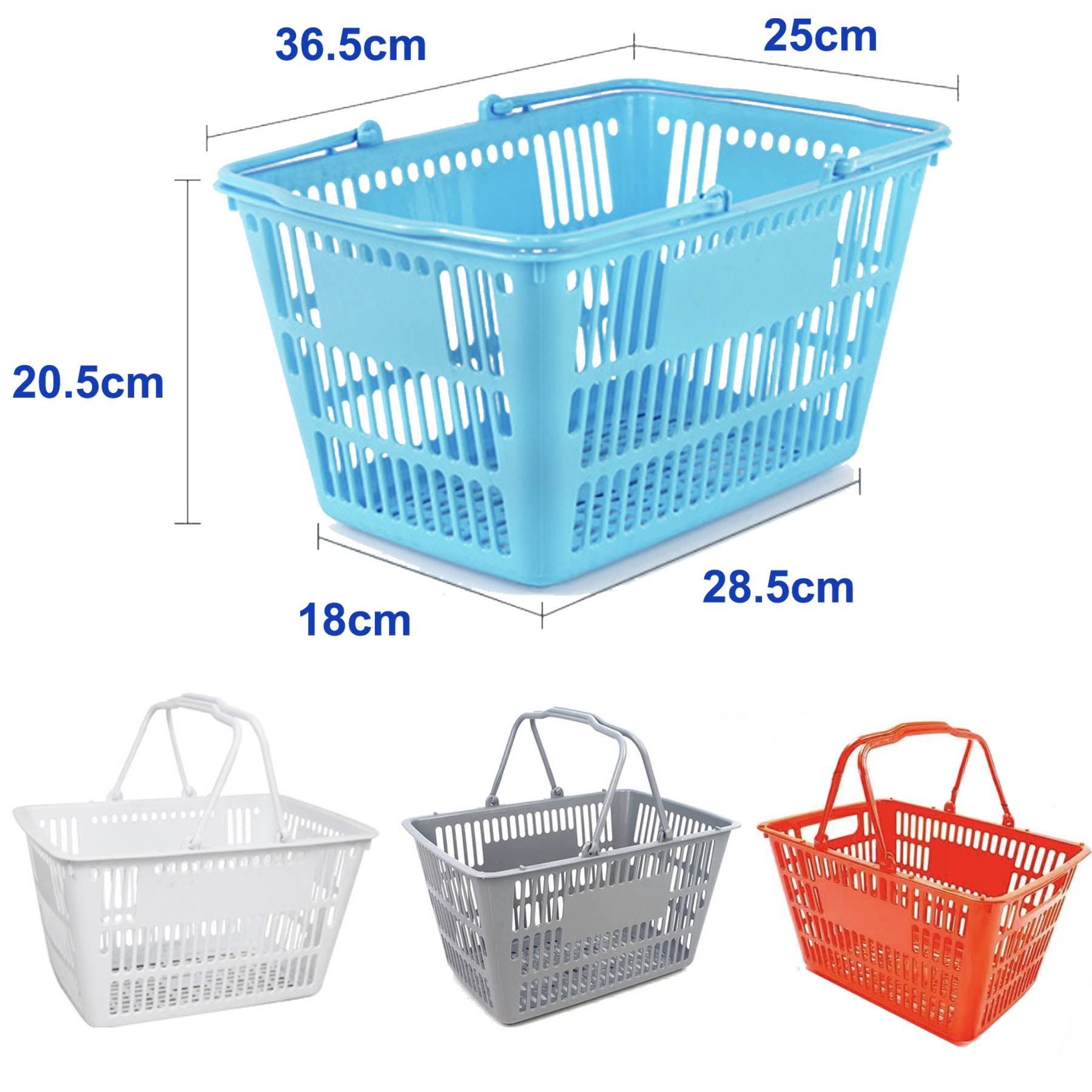 18 Liters Reusable Plastic Folding Stackable Retail Store Grocery Basket With Handles 1