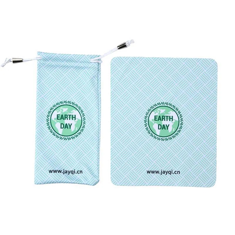 RPET Glasses Wiping Cloth with Pouch 9