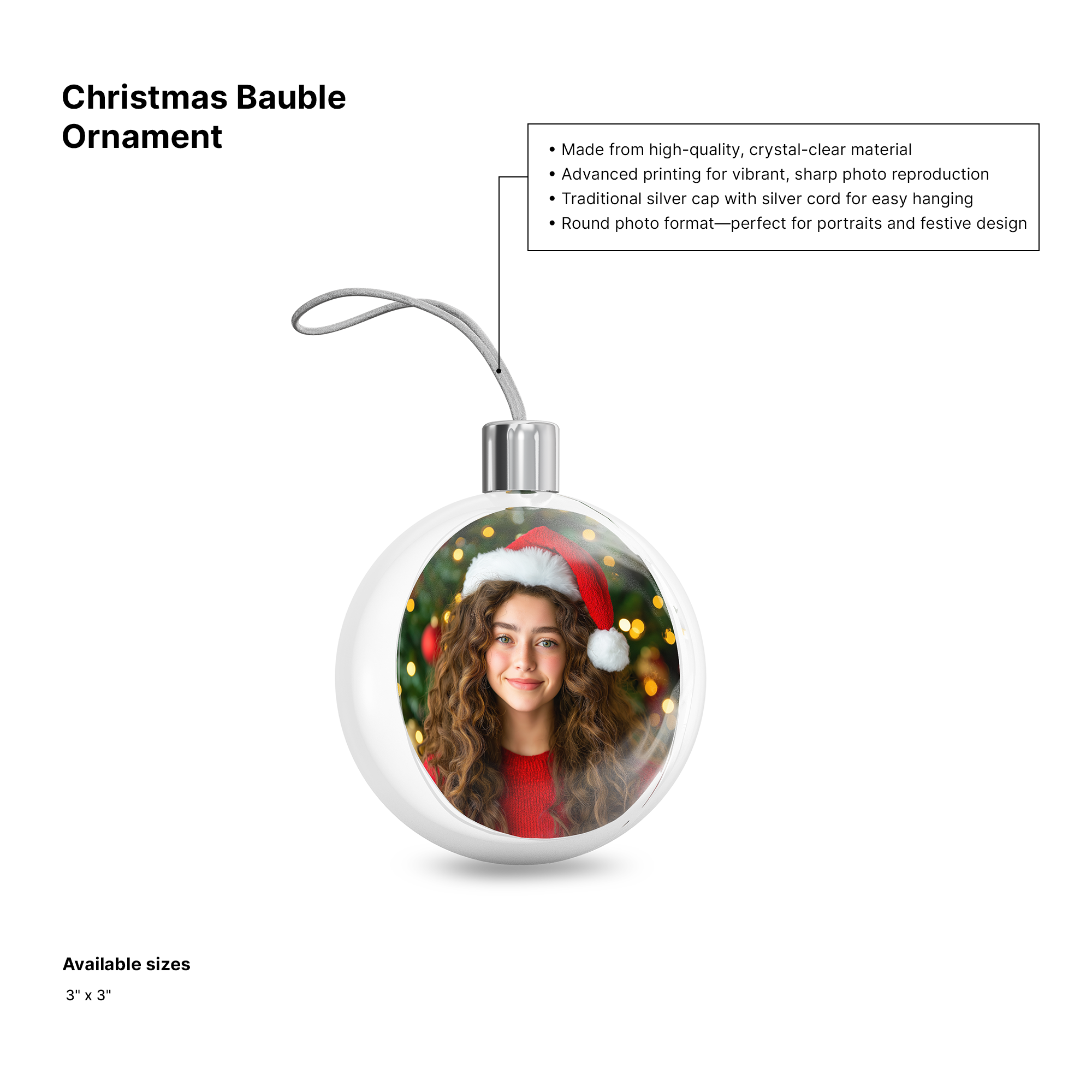 Custom Christmas Bauble Ornaments – Personalized Photo Keepsakes for Holiday Gifting 6