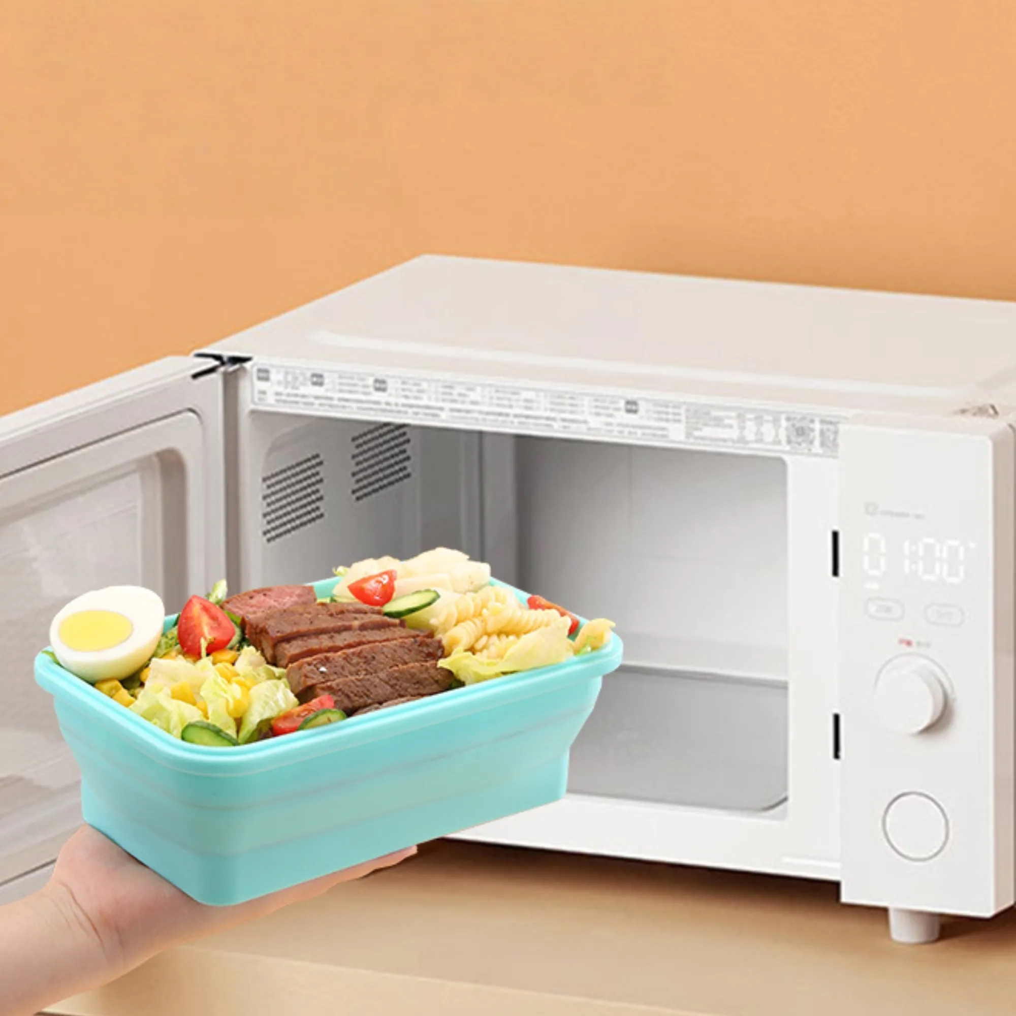 Silicone Lunch Box Collapsible Fridge Food Storage Container 3