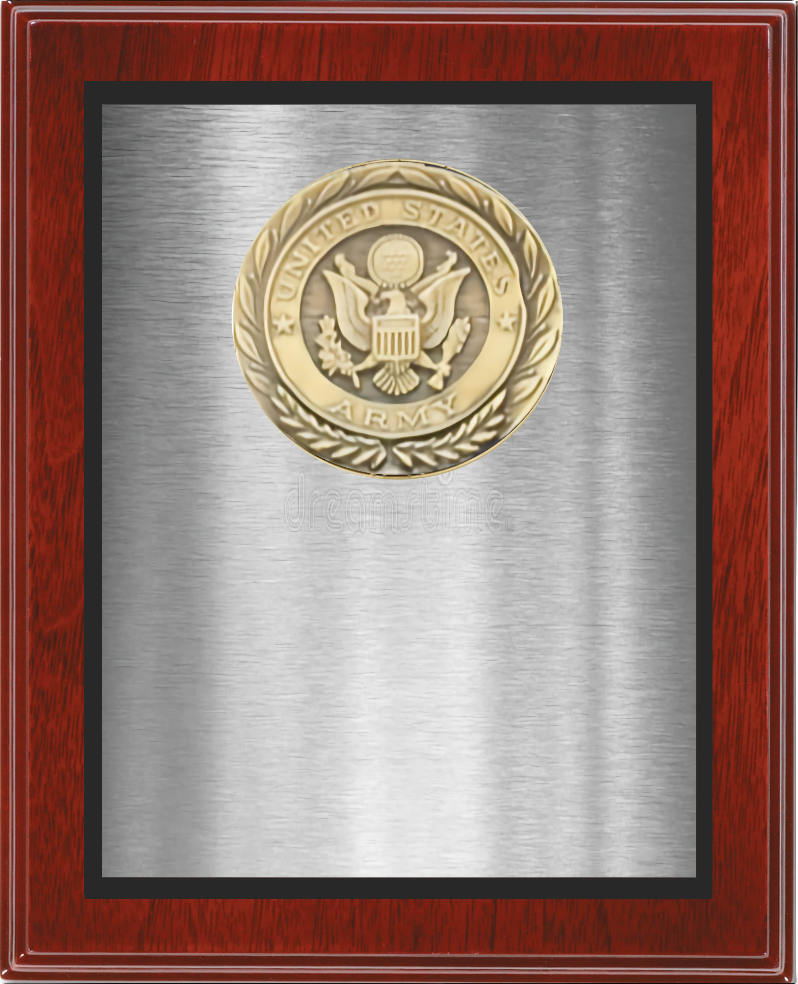 Mahogany Finish Plaque w/Medallion Over Double Plate 16