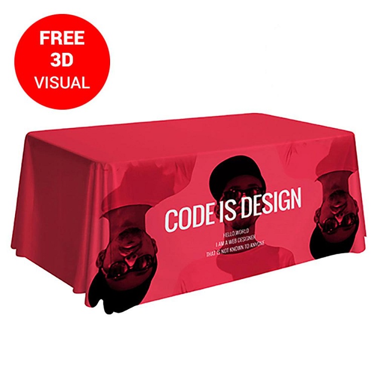 Premium 8' Table Throw 4-Sided (Full-Color Full Bleed)