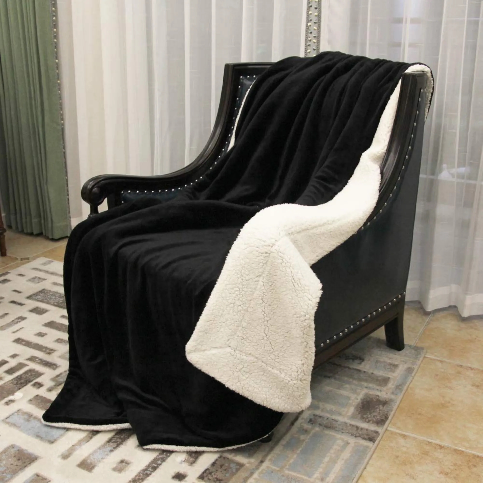 Sherpa Fleece Throw Blanket for Couch 50x60 Inches 2
