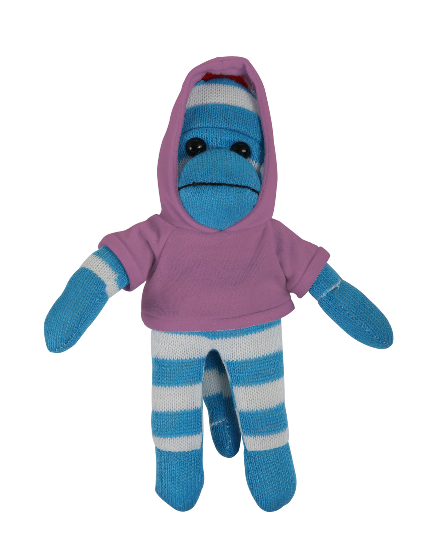 soft plush Blue Sock Monkey with hoodie 11