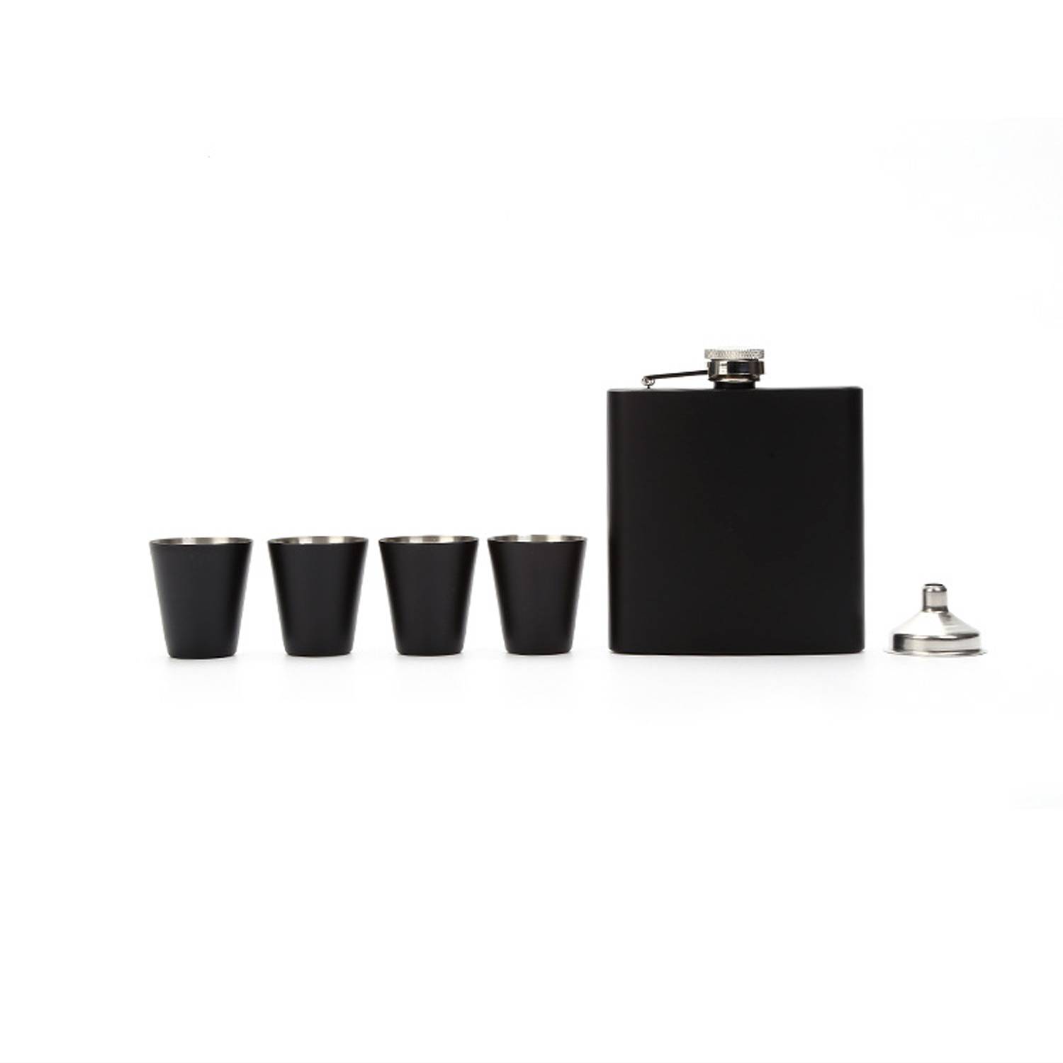 6Pcs 7oz Stainless Steel Flask Set w/ Box, custom water bottle with logo imprint 6