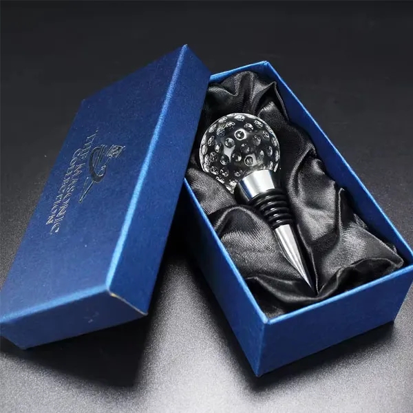 Golf Shaped Crystal Wine Bottle Stopper 4
