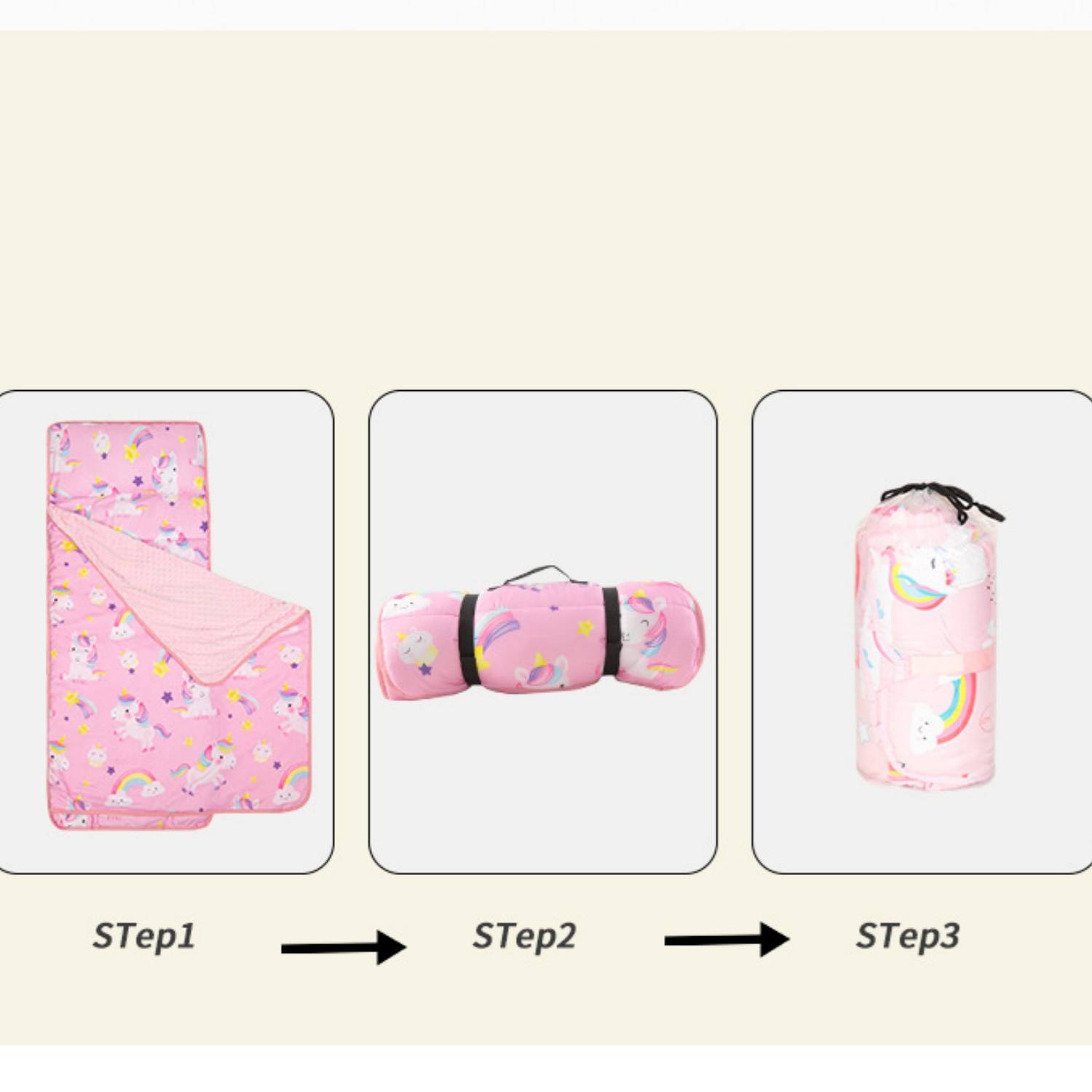 Toddler Nap Mat Warm w/ Removable Pillow and Fleece Minky 3