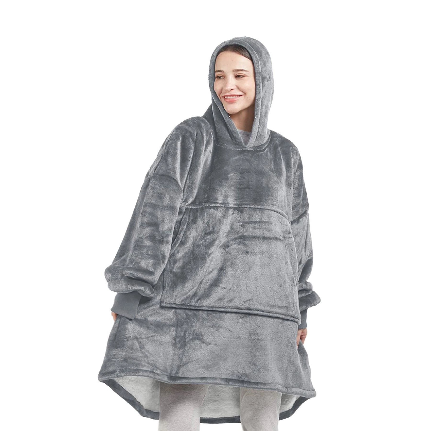 Sherpa Wearable Blanket Hoodie, custom hoodie or sweatshirt with logo imprint 2