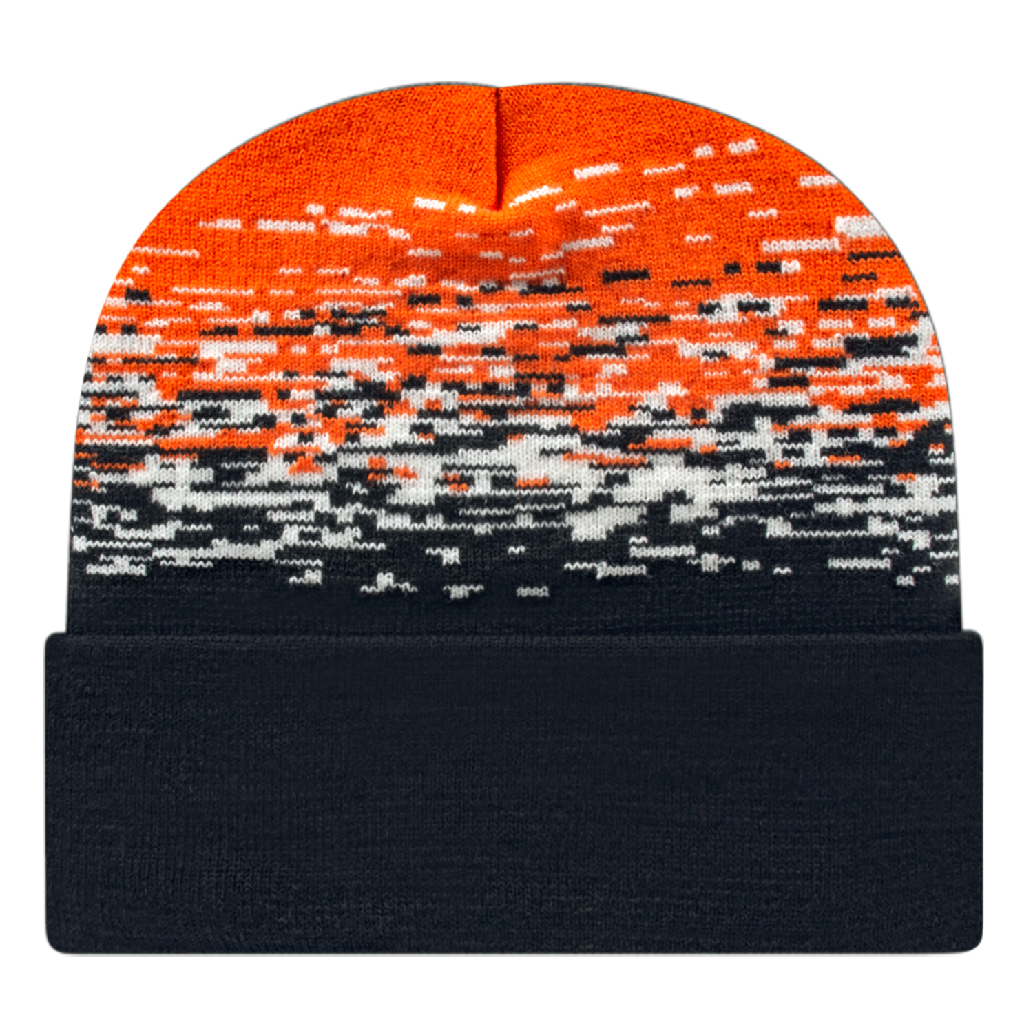 C A Static Pattern Knit Cap With Cuff 15